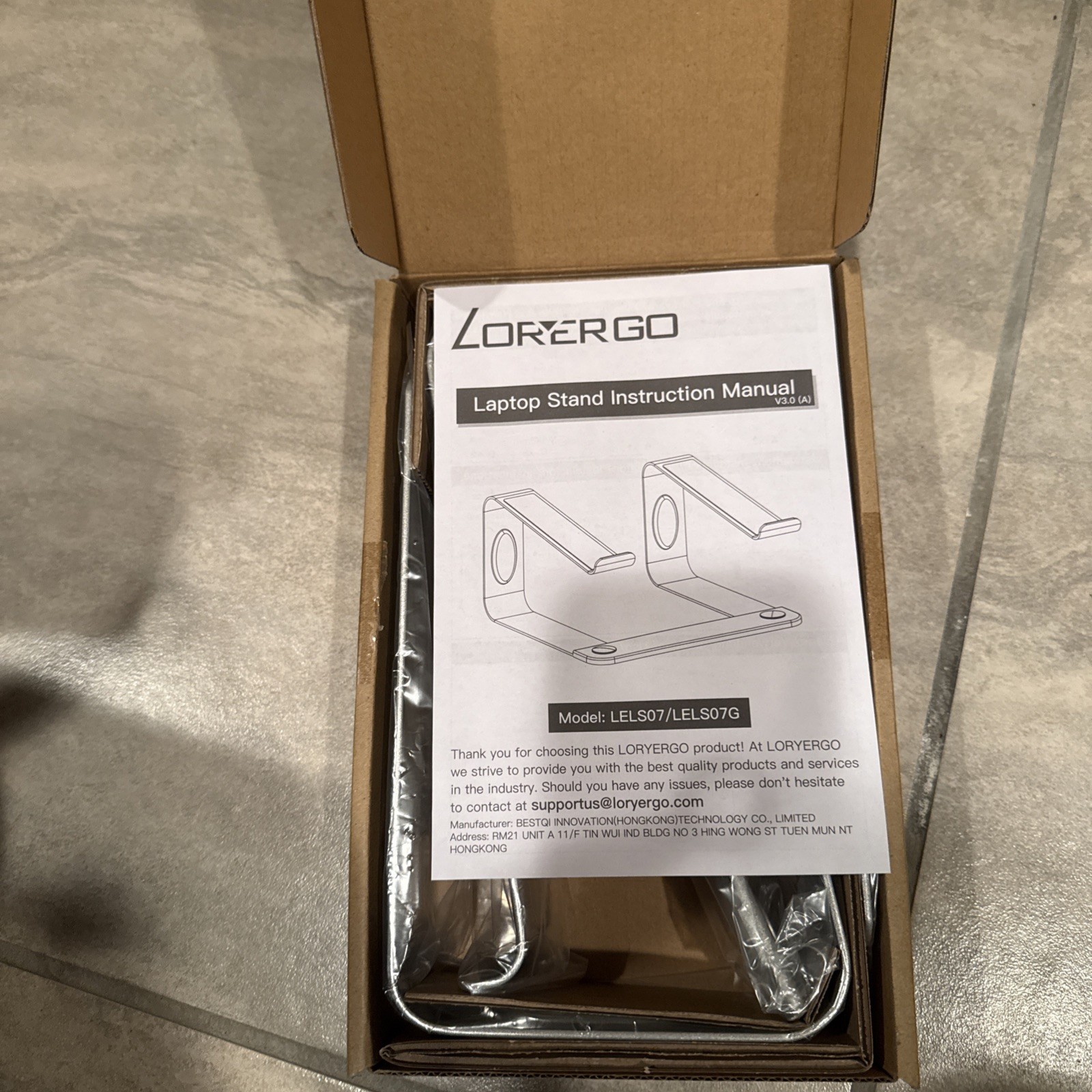 Loryergo Ergonomic Laptop Stand 15.6 Model LELS07 Silver