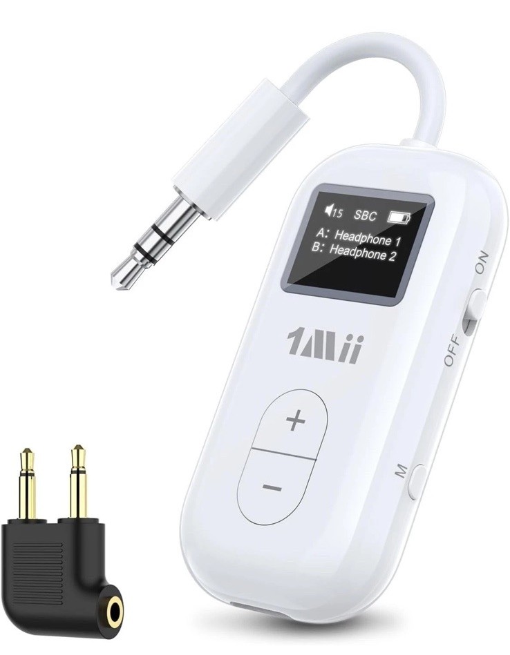 1Mii SafeFly Dual | Airplane Bluetooth Adapter for AirPods or Headphones,