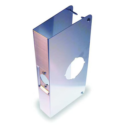 Door Reinforcer, Ss, Backset 2 3/4 In, Width: 4 1/8 In, 1Hez9