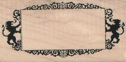 Rampant Lion Border 1 3/4 x 3 1/4" Rubber Stamp, Mixed Media Stamp