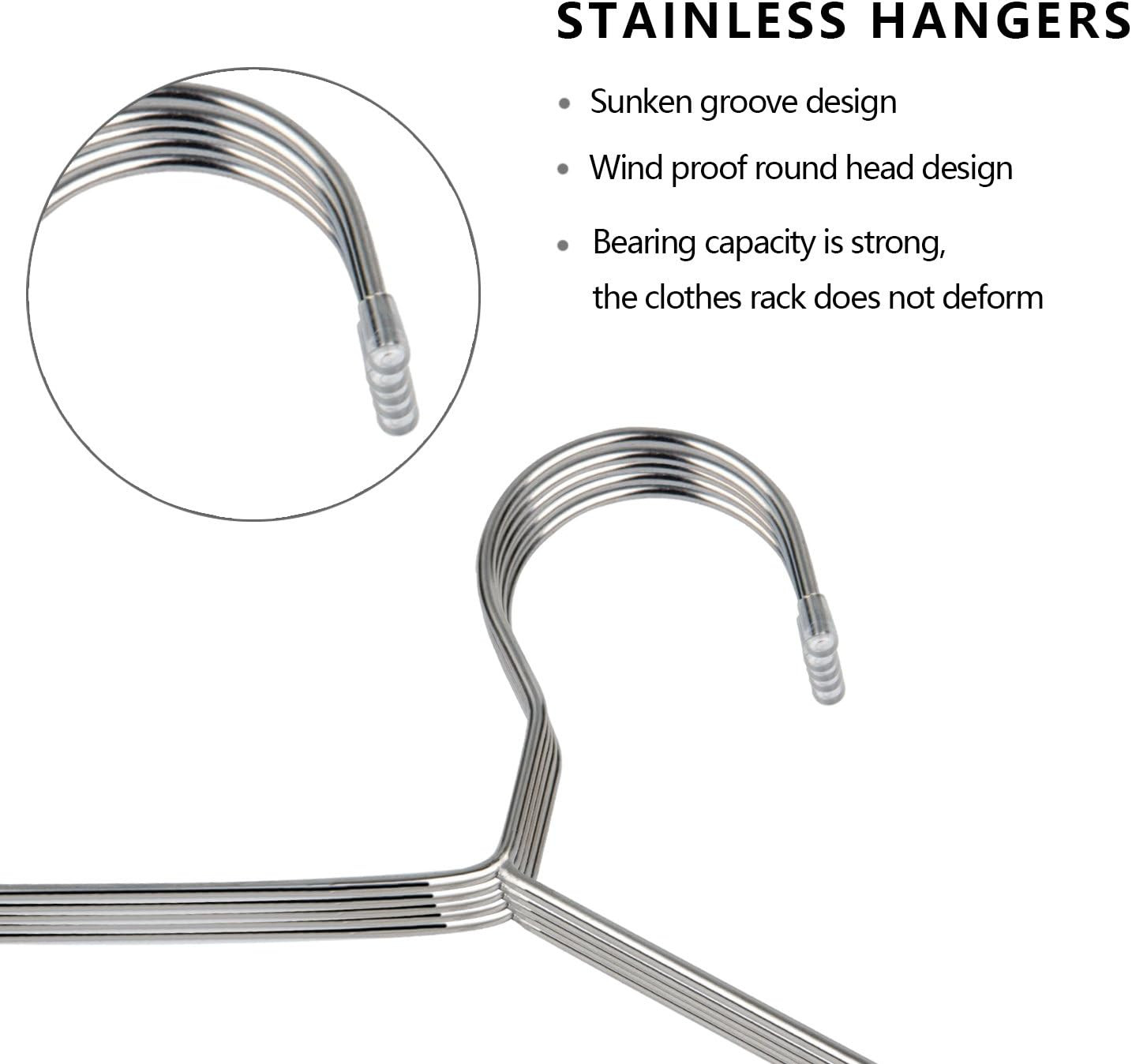 30 Pack Heavy Duty Stainless Steel Hangers, Space-Saving Silver Clothes Hangers