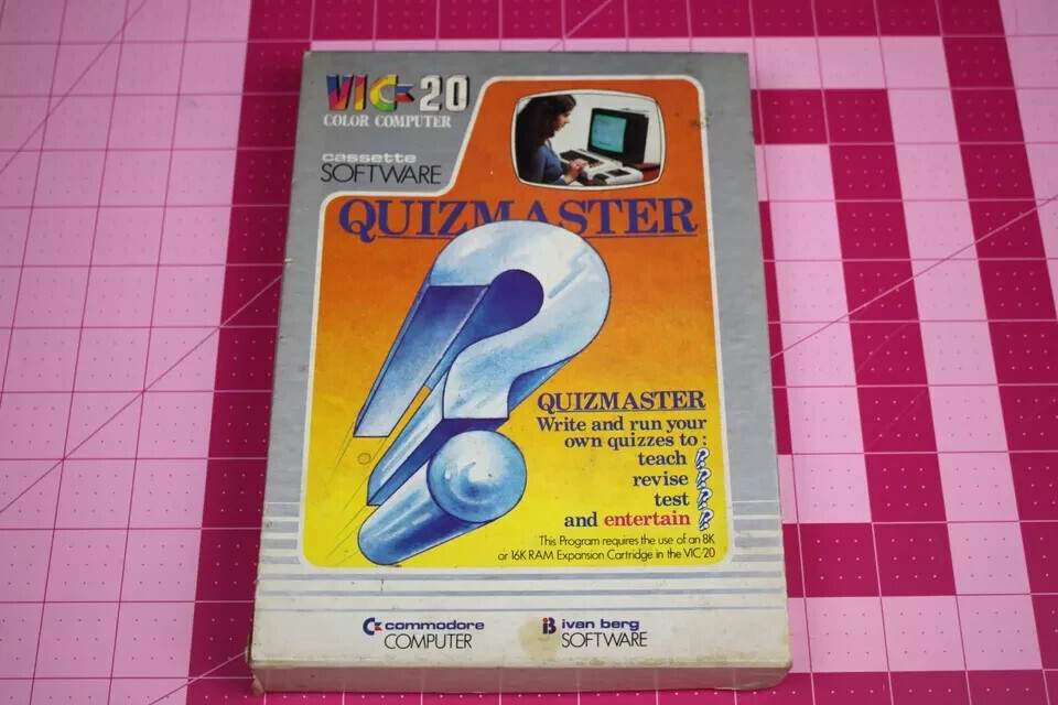 Commodore Vic 20 Cassette Software Quizmaster Ivan Berg 1982 Box 2 Tapes Manual