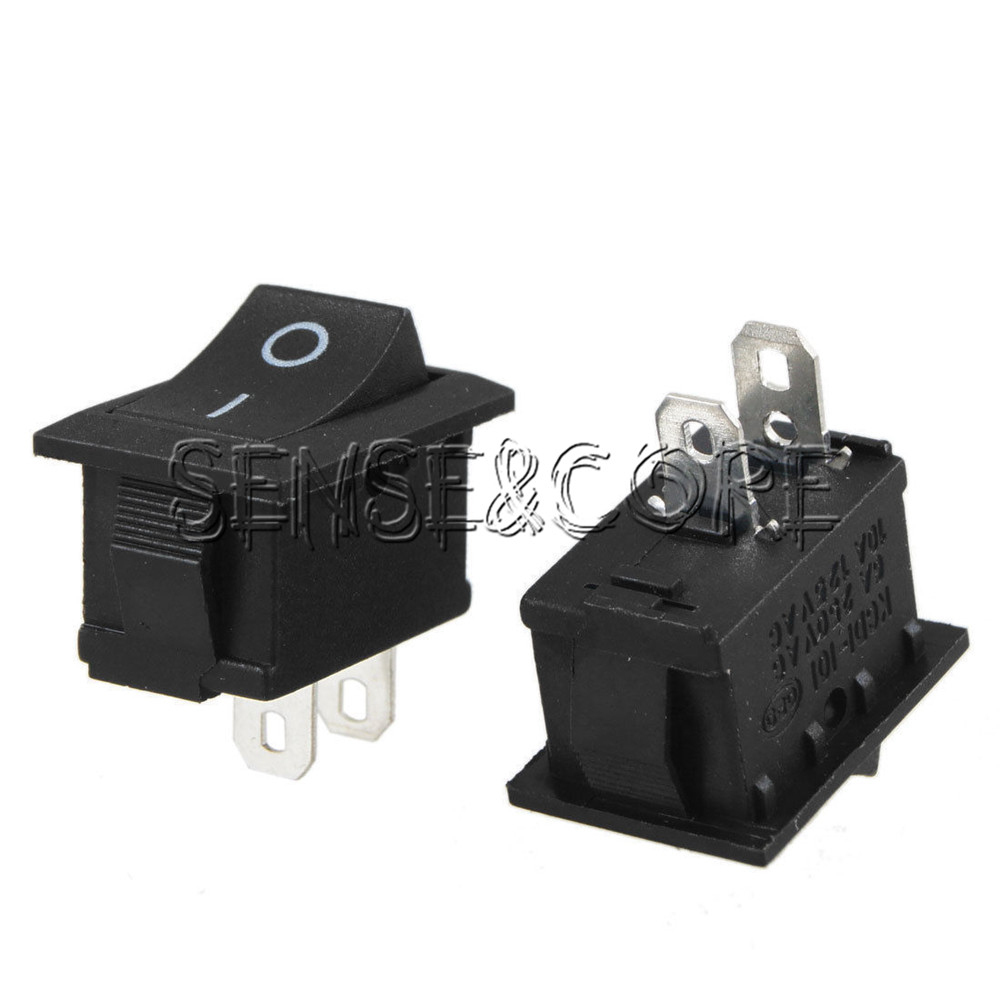 5pcs Mini Rocker Switch Tilt Switch Switch 250V 6A AC CQC KCD1-101-