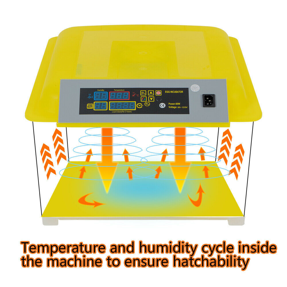 For 48 Digital Egg Incubator Hatcher Automatic Egg Turning Temperature Control