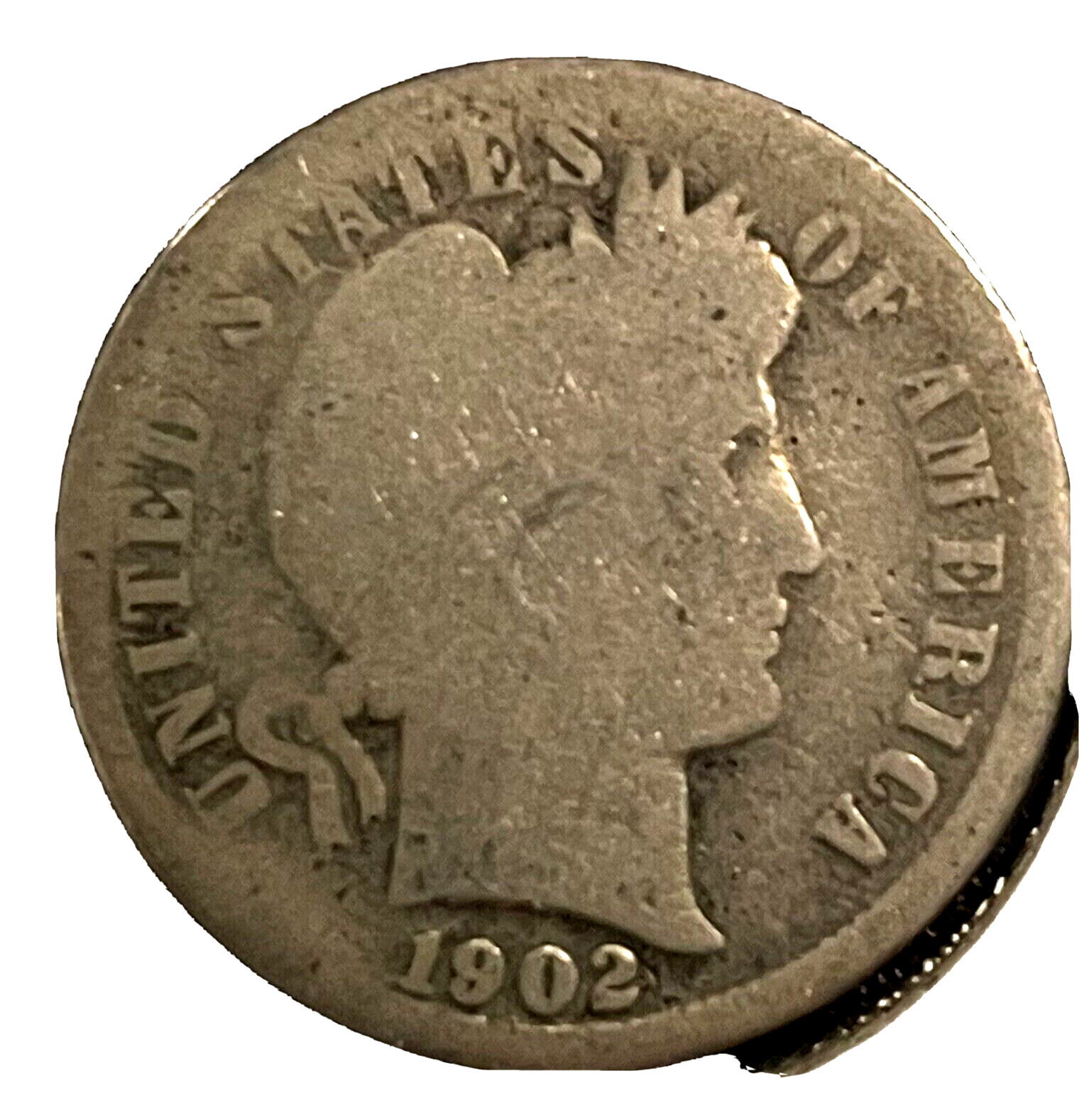 1902-O BARBER DIME NEW ORLEANS 10C SILVER AG /G COLLECTOR COIN STOCK PHOTO