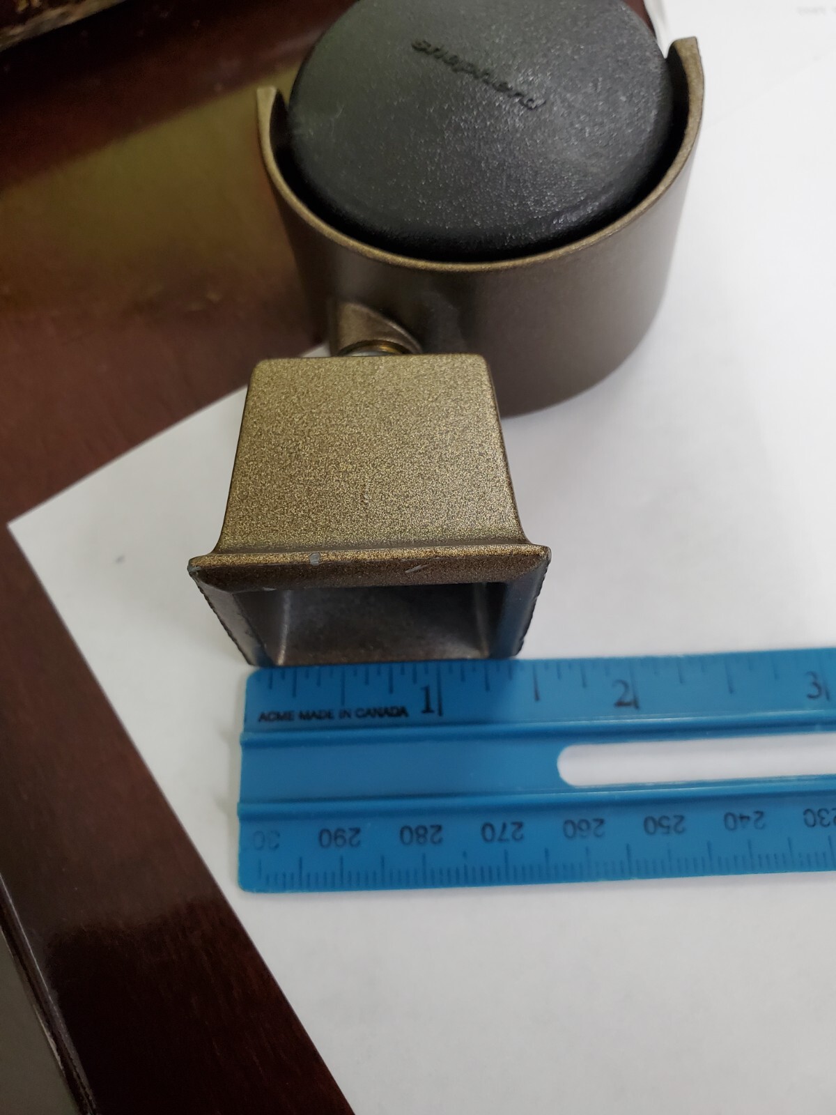 Cast Brass Square Cup Caster Antiqued Finish 2 inch wheels 1 inch cup