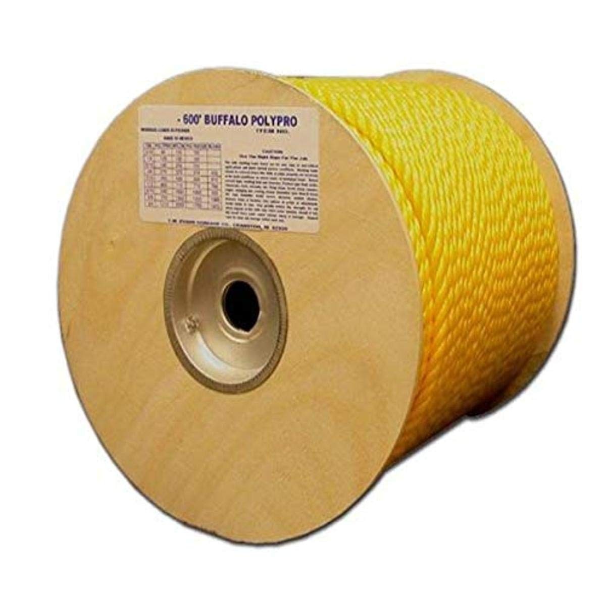 T.W Evans Cordage 80-026 3/8in x 300ft Buffalo Polypro Rope Yellow