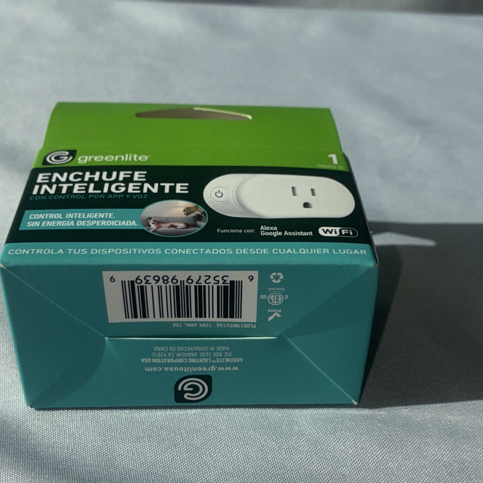 Greenlite Wi-Fi Smart Plug, App/Voice Control, Alexa/Google, Timer, White