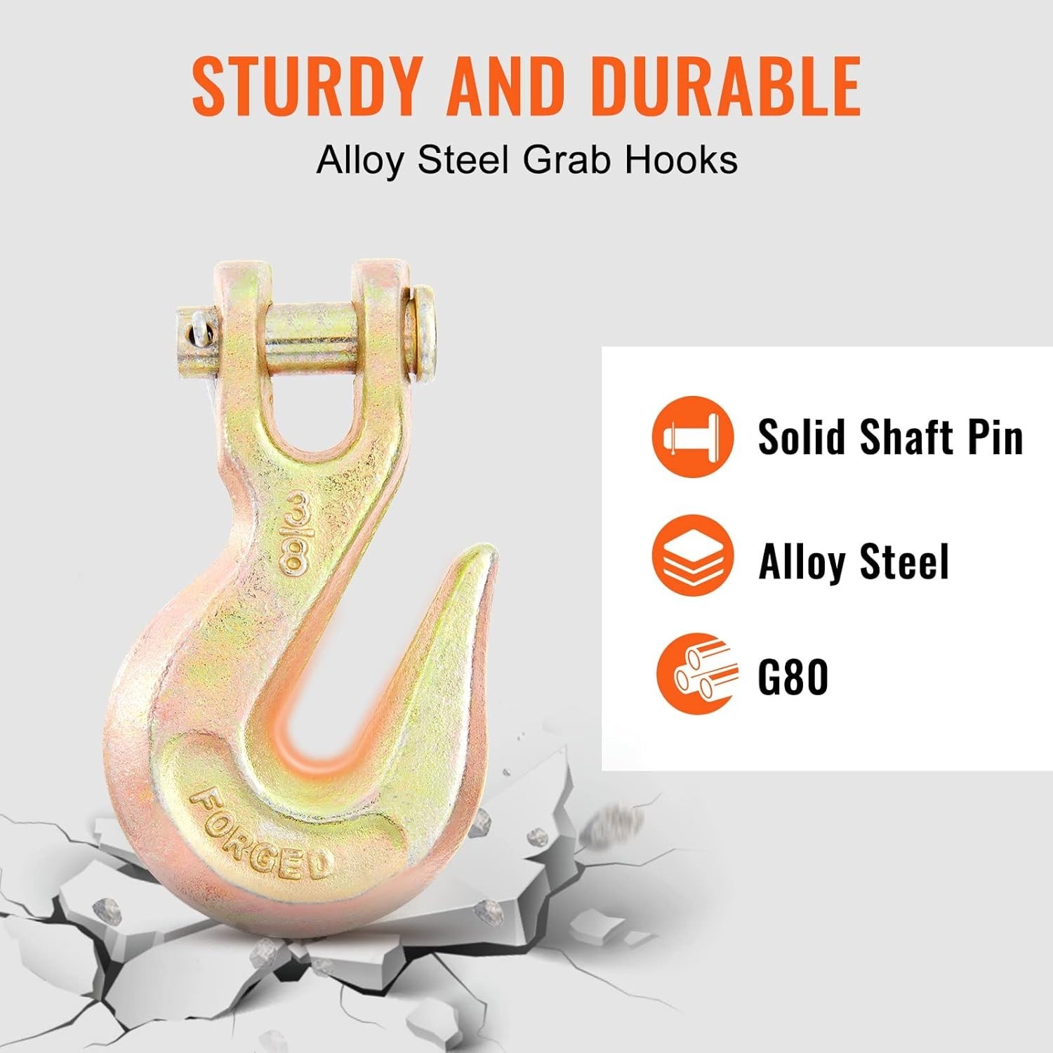 Secure 3/8'' x 20' G80 Logging Chain with Grab Hooks – Reliable for Transporting