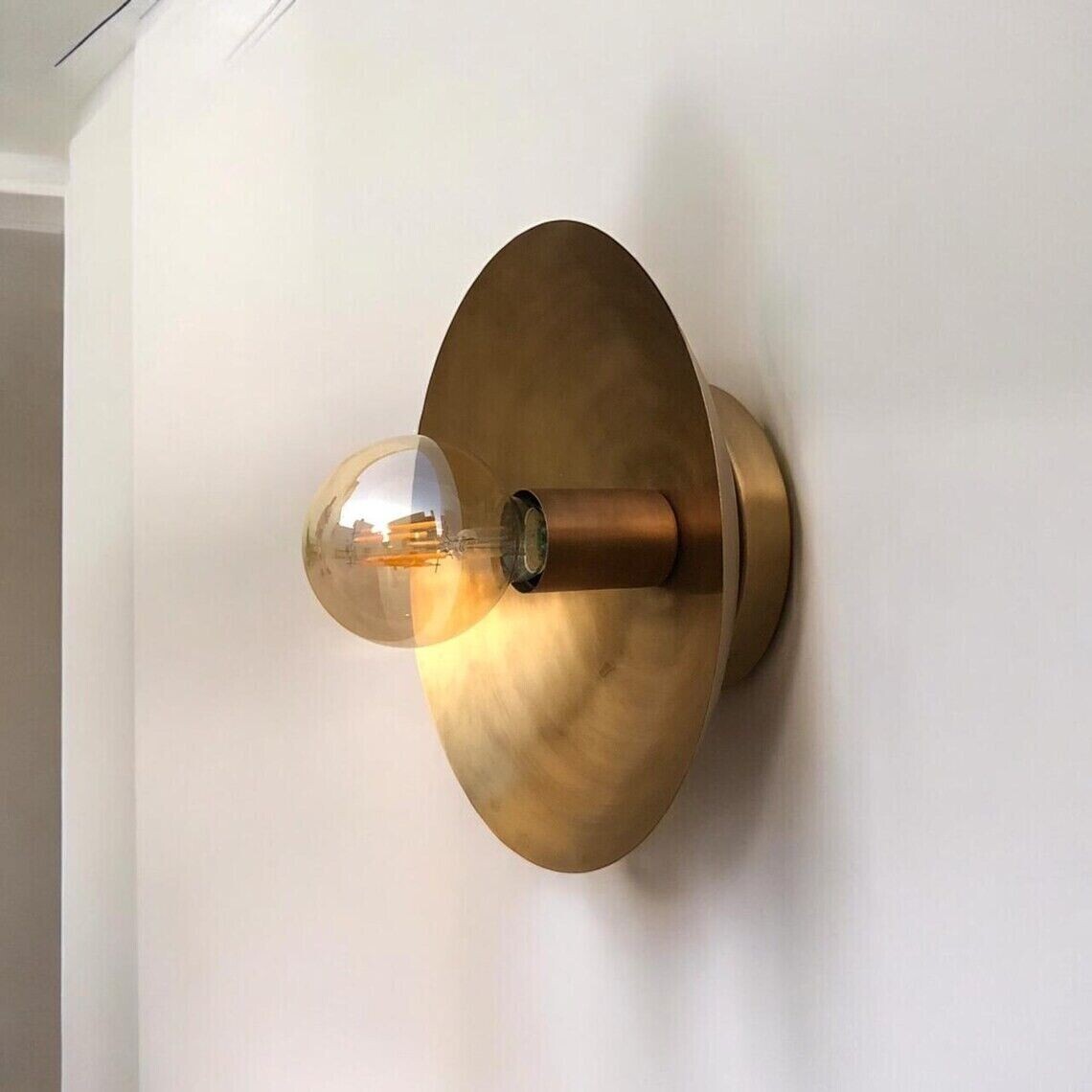 Handcrafted single Light Raw Brass Italian wall Lamp