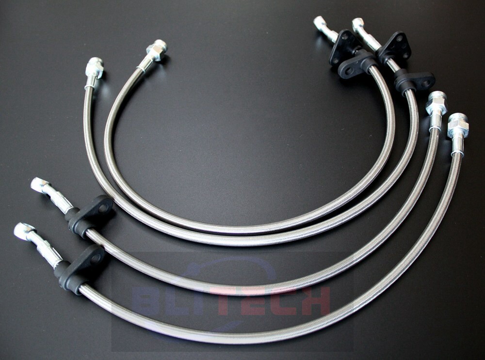 Silver braided brake line fit 92-95 Honda Civic & 94-01 Acura Integra