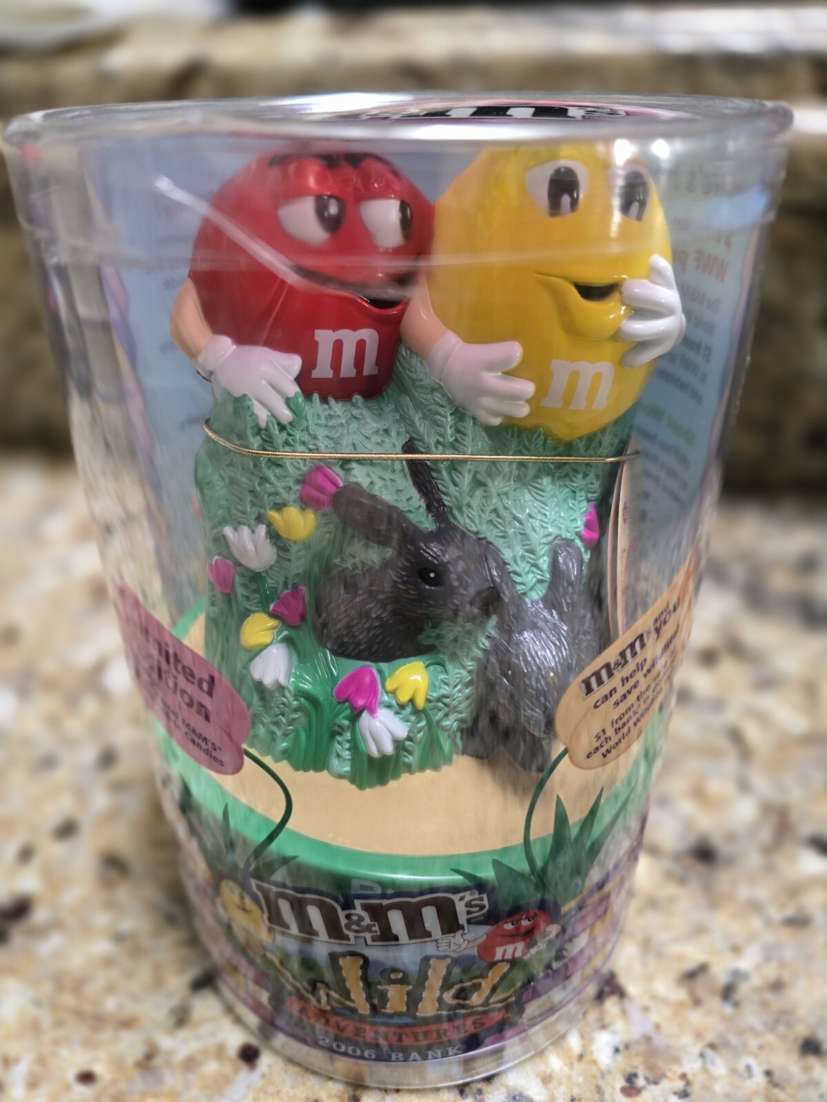 M&M’s Wild Adventures Easter Bank 2006 Pygmy Bunny Rabbits Wildlife Limited NEW