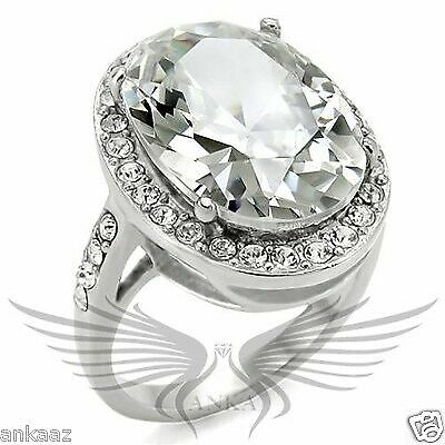 Brilliant 19Ct Oval Cut Cubic Zircon CZ AAA Engagement Ring 5 6 7 8 9 10 Tk010
