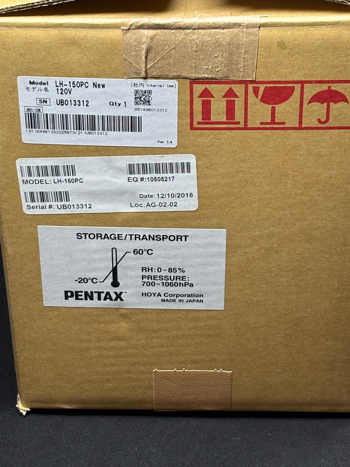 NEW Pentax REF LH-150PC, LIGHT SOURCE FOR ENDOSCOPY