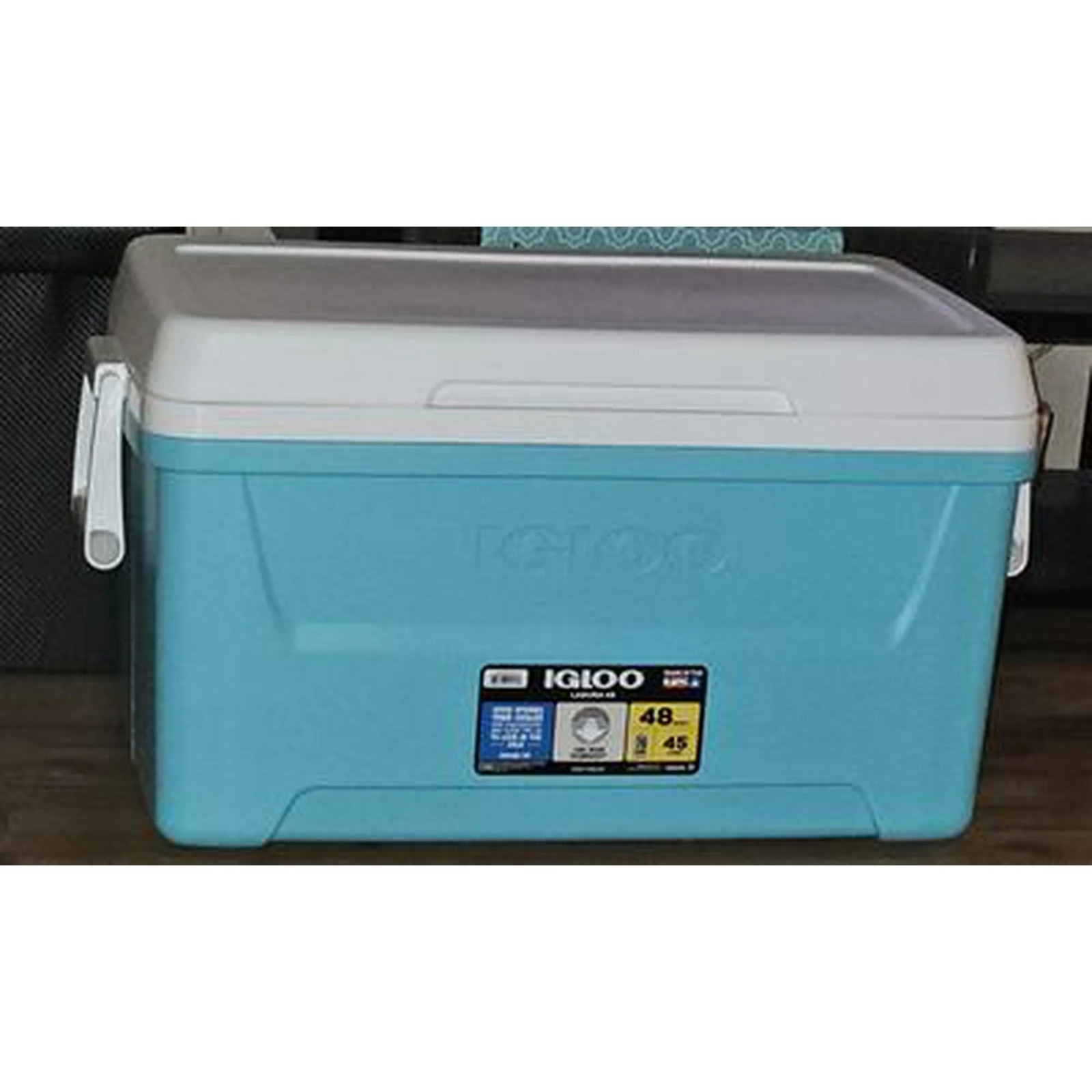Igloo 48 QT Laguna Insulated Hard Cooler Portable Blue and White Outdoor Camping