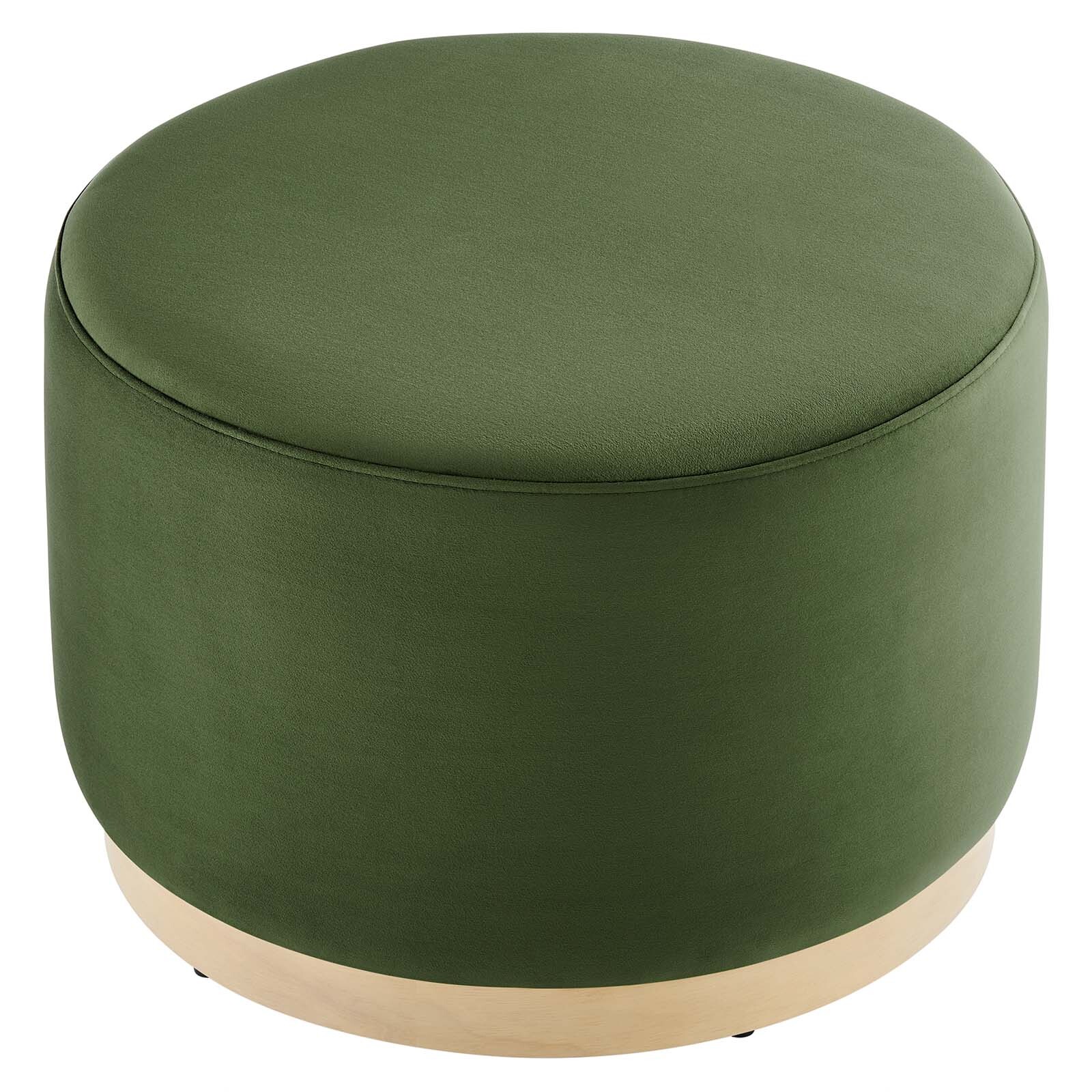 Modway Large 23" Round Performance Velvet Upholstered Ottoman