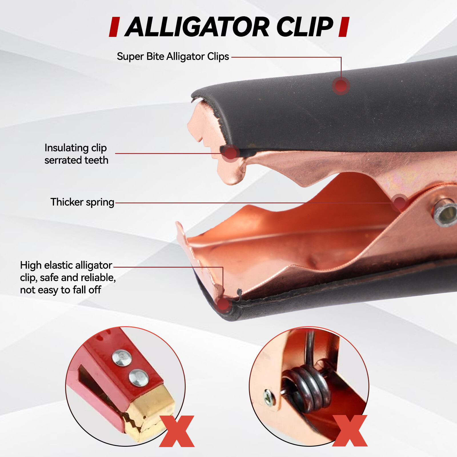 Car Battery Alligator Clamp Cable Clip Cigarette Lighter Adapter Socket 12V USA