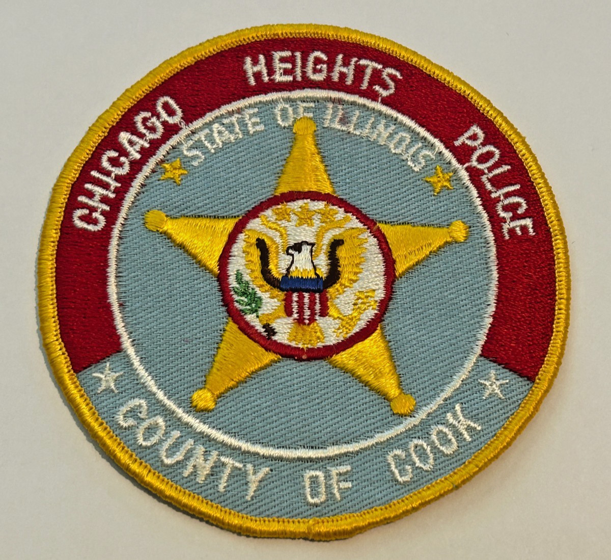 Vintage Chicago Heights Illinois Police Cloth Patch Unused
