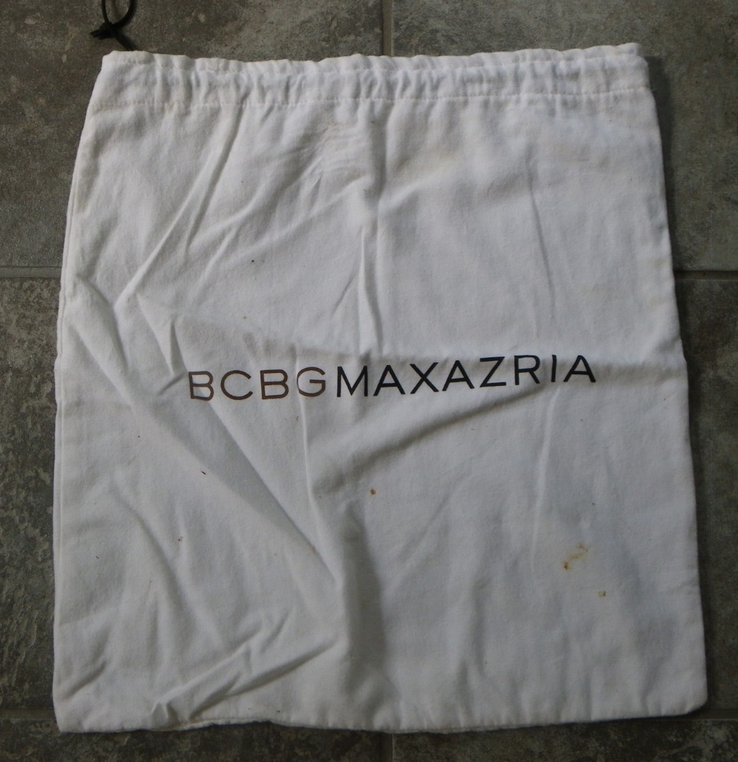 18 1/2" White Flannel Cloth "BCBG Max Azria" Drawstring Bag