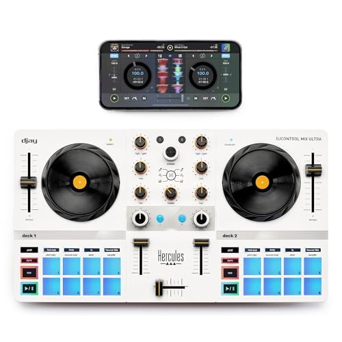 HERCULES DJCONTROL MIX ULTRA – MOBILE DJ CONTROLLER FOR SMARTPHONES - WHITE