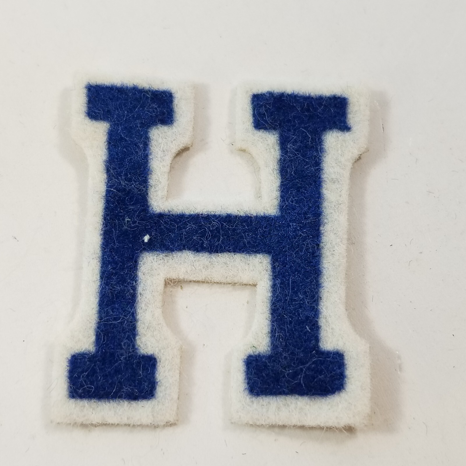 Vintage Varsity Letter Letterman Jacket Patch “H” White And Blue 1-3/8" H