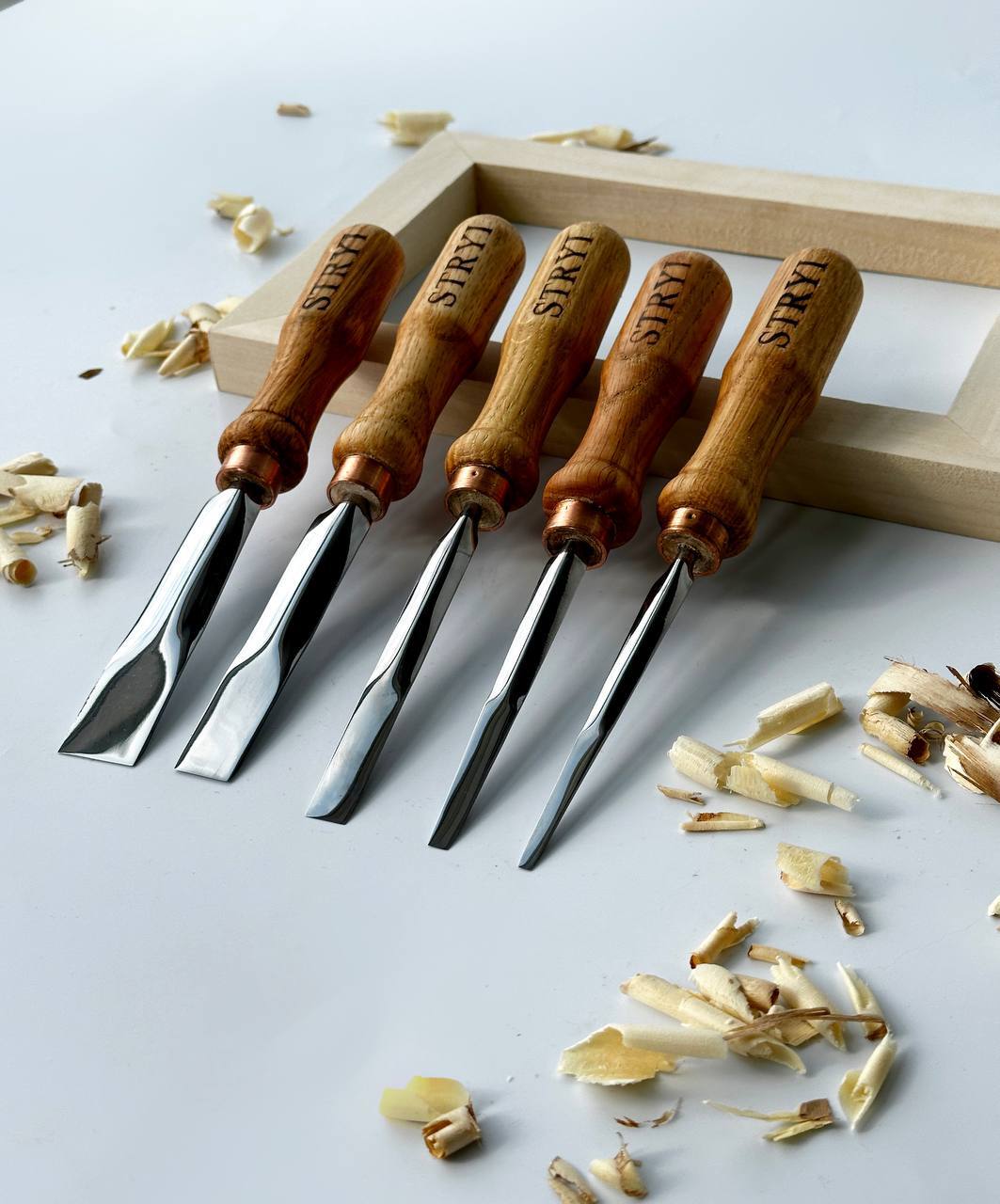 Flat Chisels STRYI Sweep 1, Wood Carving Tools, Socket Chisel, Relief Carving