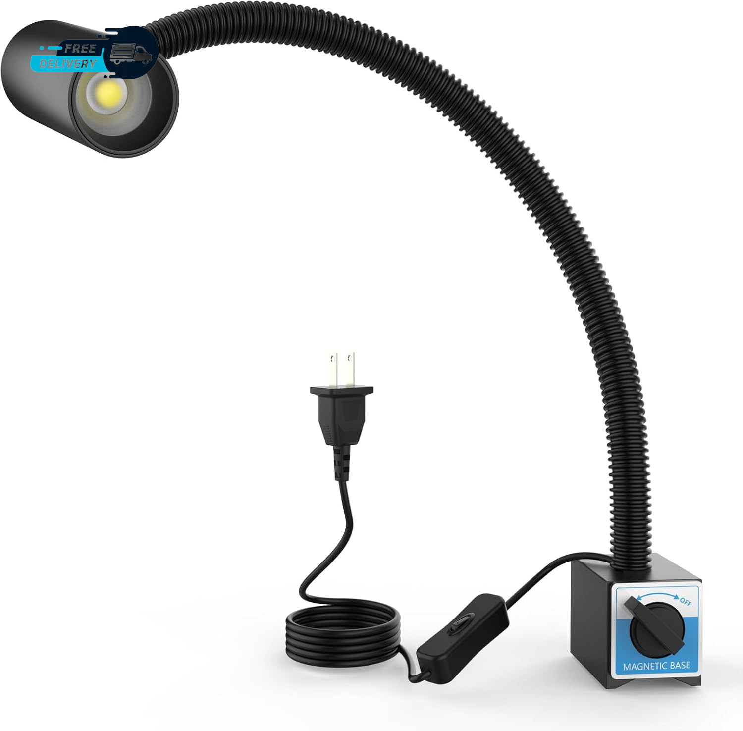LED Magnetic Work Light  1800Lumens 20In Flexible Gooseneck Work Lamp