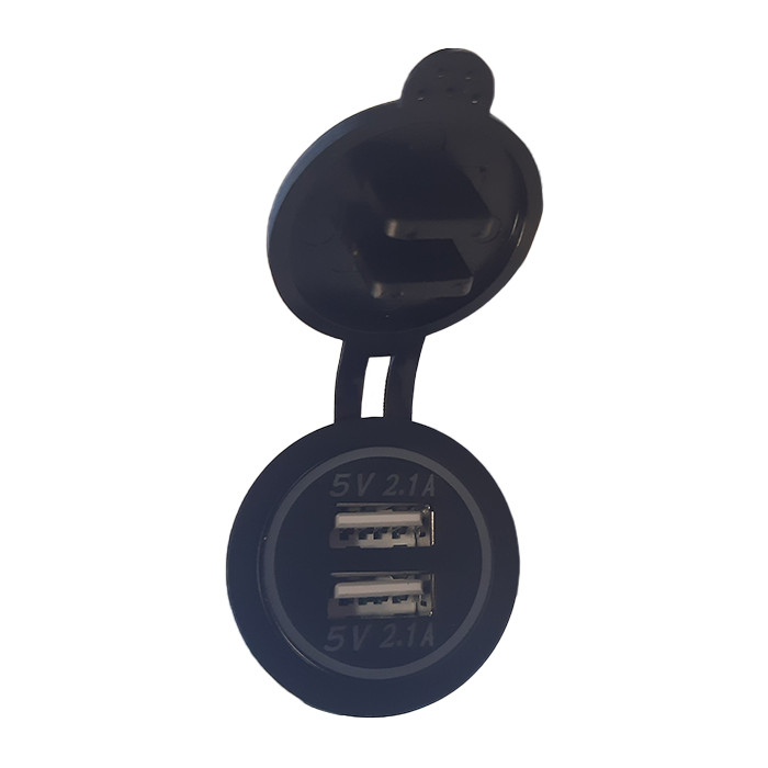 12V/24V 2.1A Dual USB Charger Socket LED Backlight
