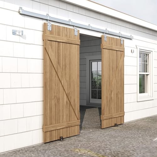 20FT Heavy Duty Galvanized Exterior Sliding Barn 20FT Track Kit(No Door) Silver