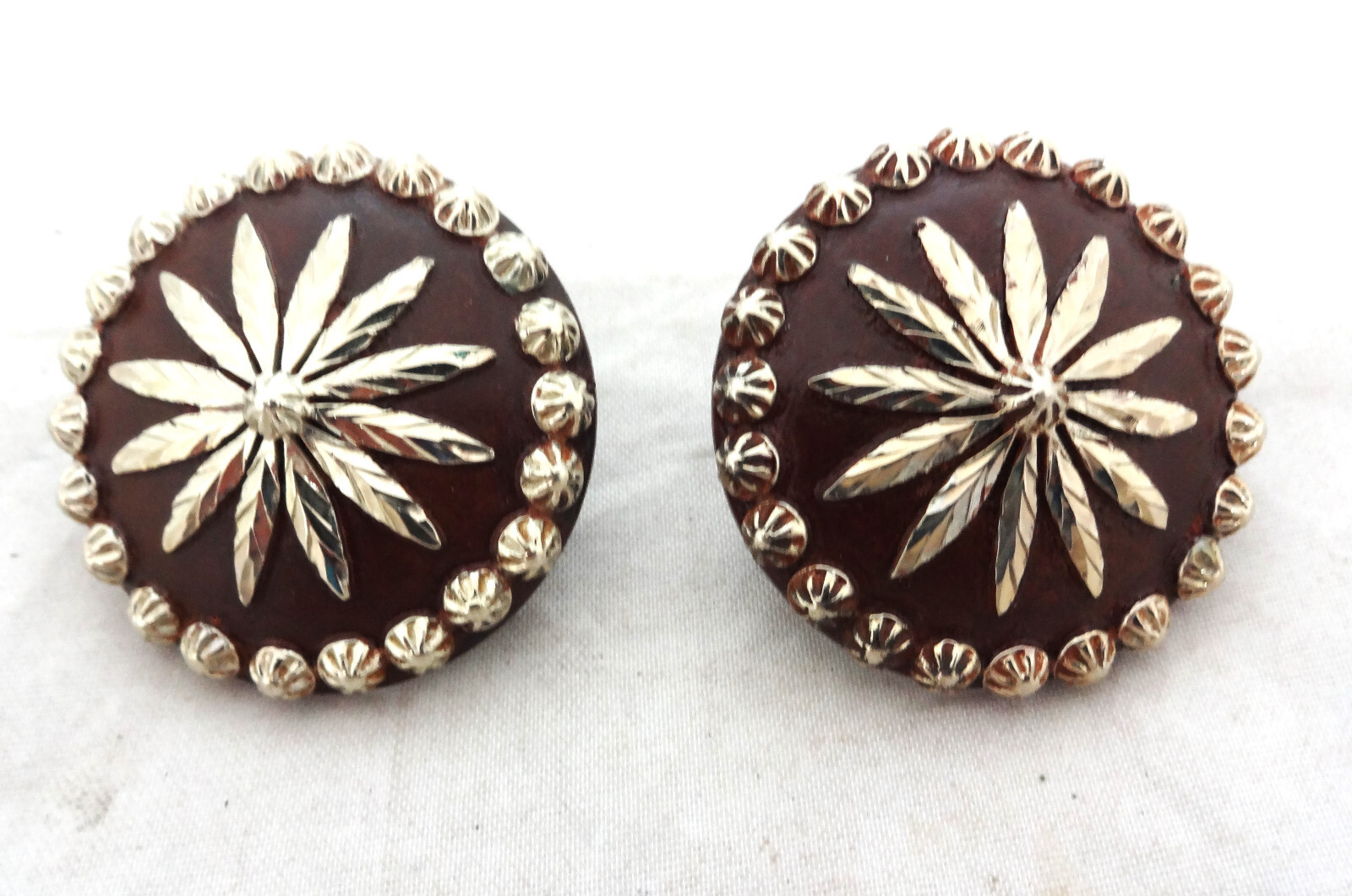 Sierra Flower Brown Bridle Loop Back Conchos Pair Hansen Western Gear Horse Tack