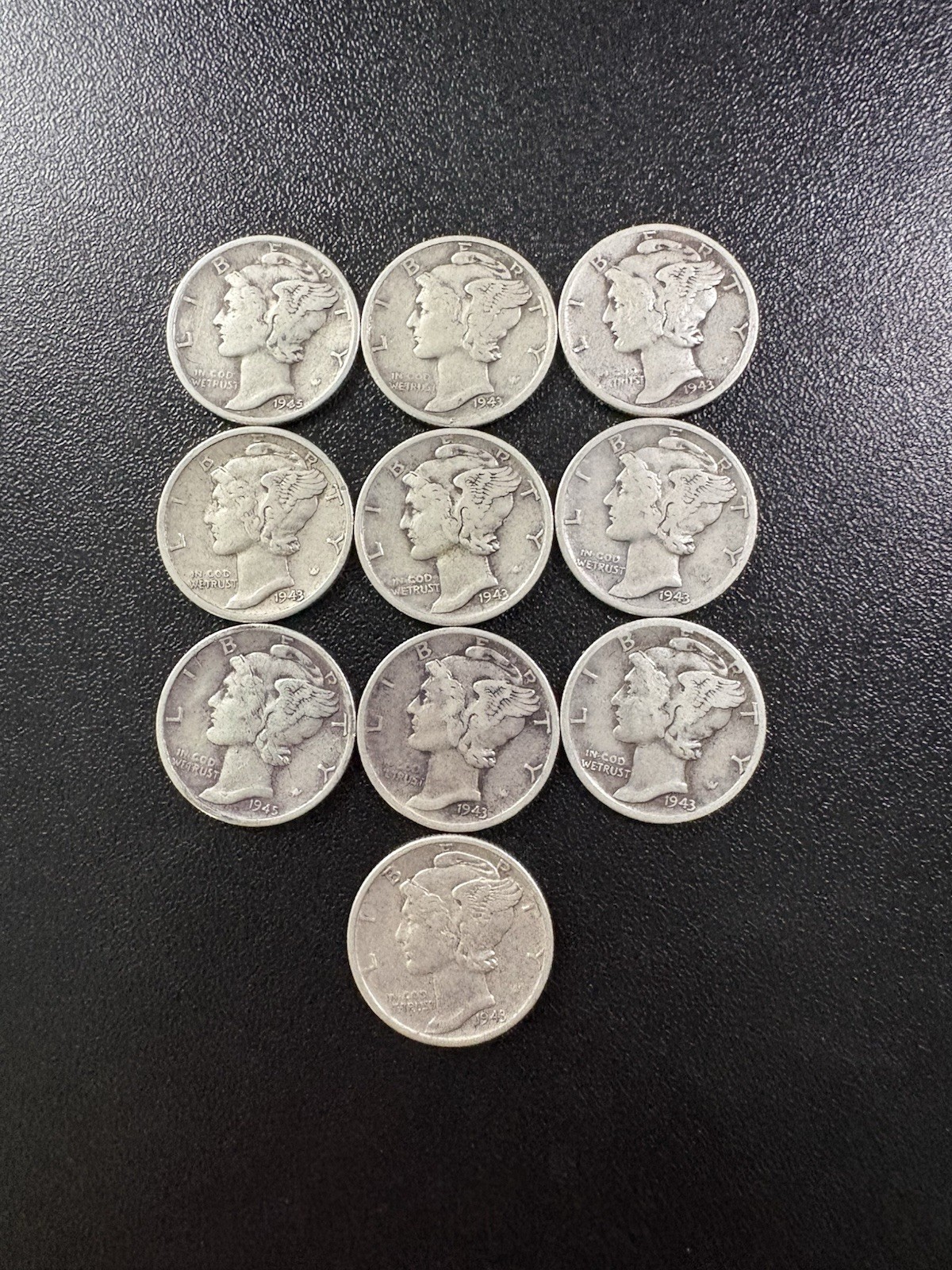 Ten (10) Mercury Dimes | 90% Silver | Exact Coins Shown | AC | COA | #605