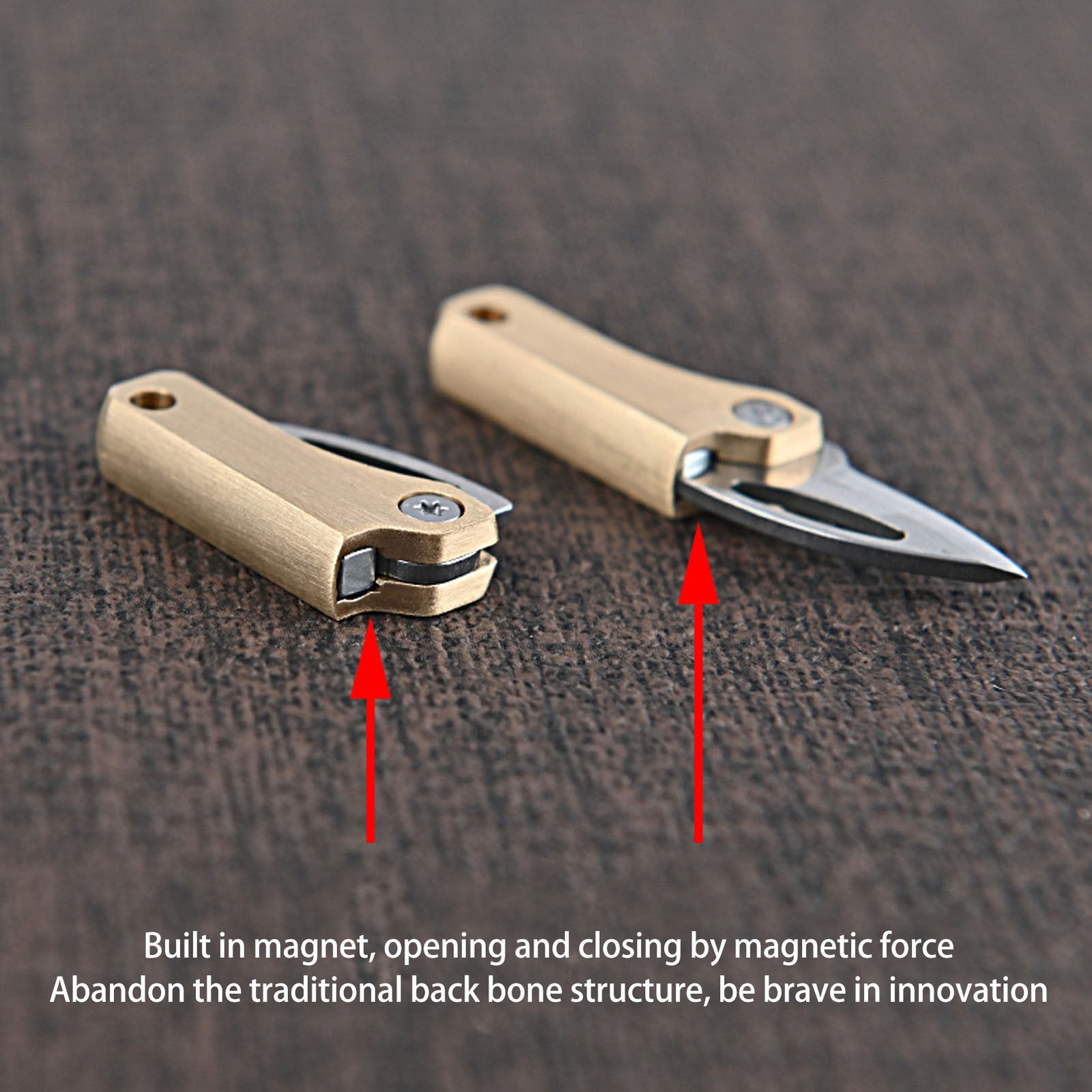 Brass Mini Knife Foldable Multifunction Keychain Tiny Knife For Package Openning
