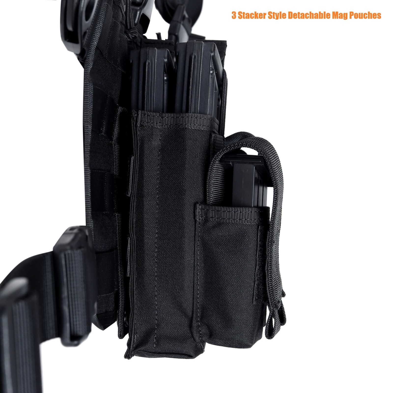 Chest Rig with Removable Mag Pouches Customizable MOLLE Panel Modular Gear Ca...
