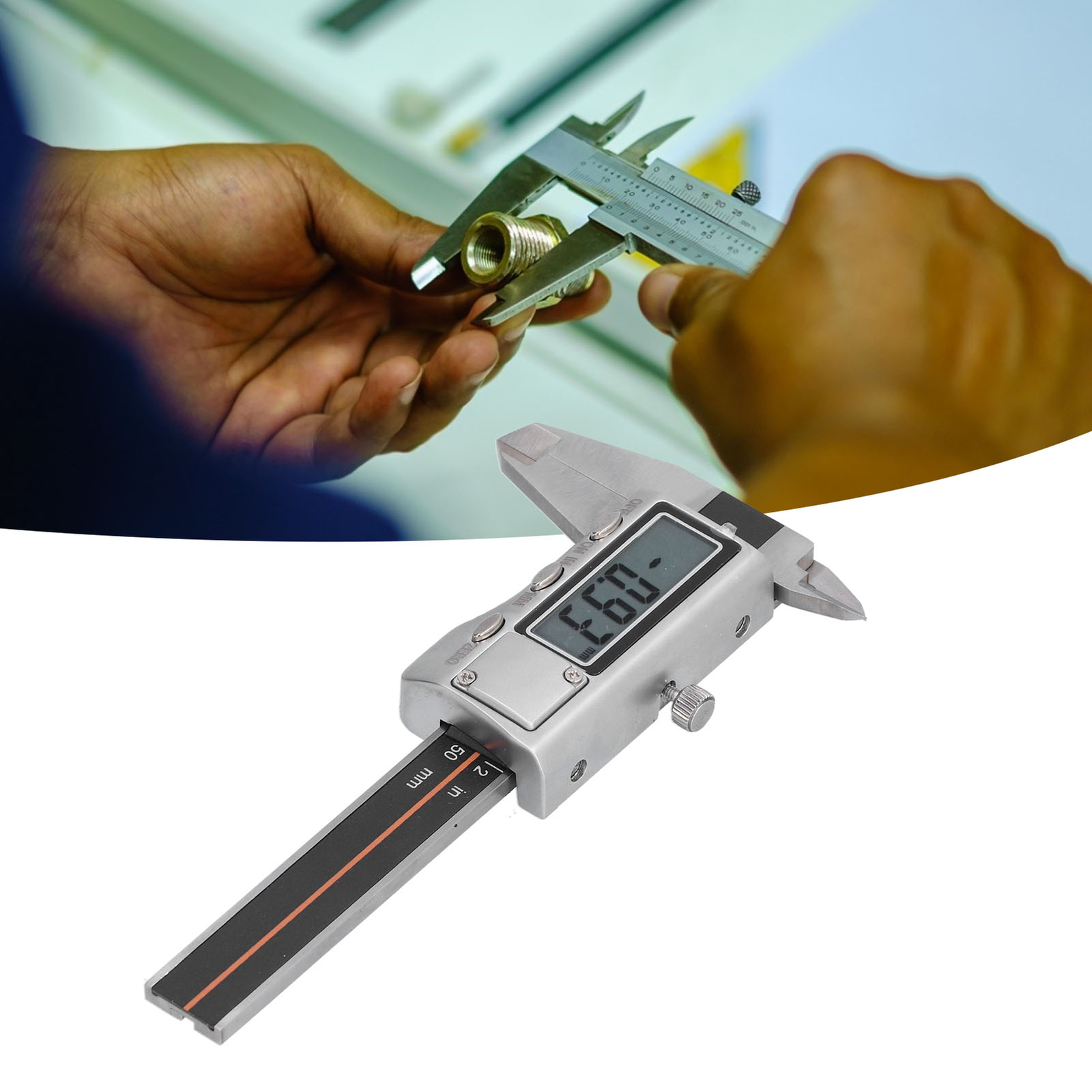 Vernier Caliper 0‑50mm Portable Mini Digital Rust Industrial Measuring Tool
