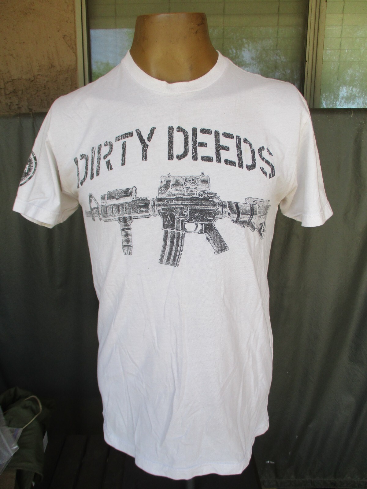 Vtg ROGUE AMERICAN, USA Made Tactical T Shirt, MEDIUM, DIRTY DEEDS