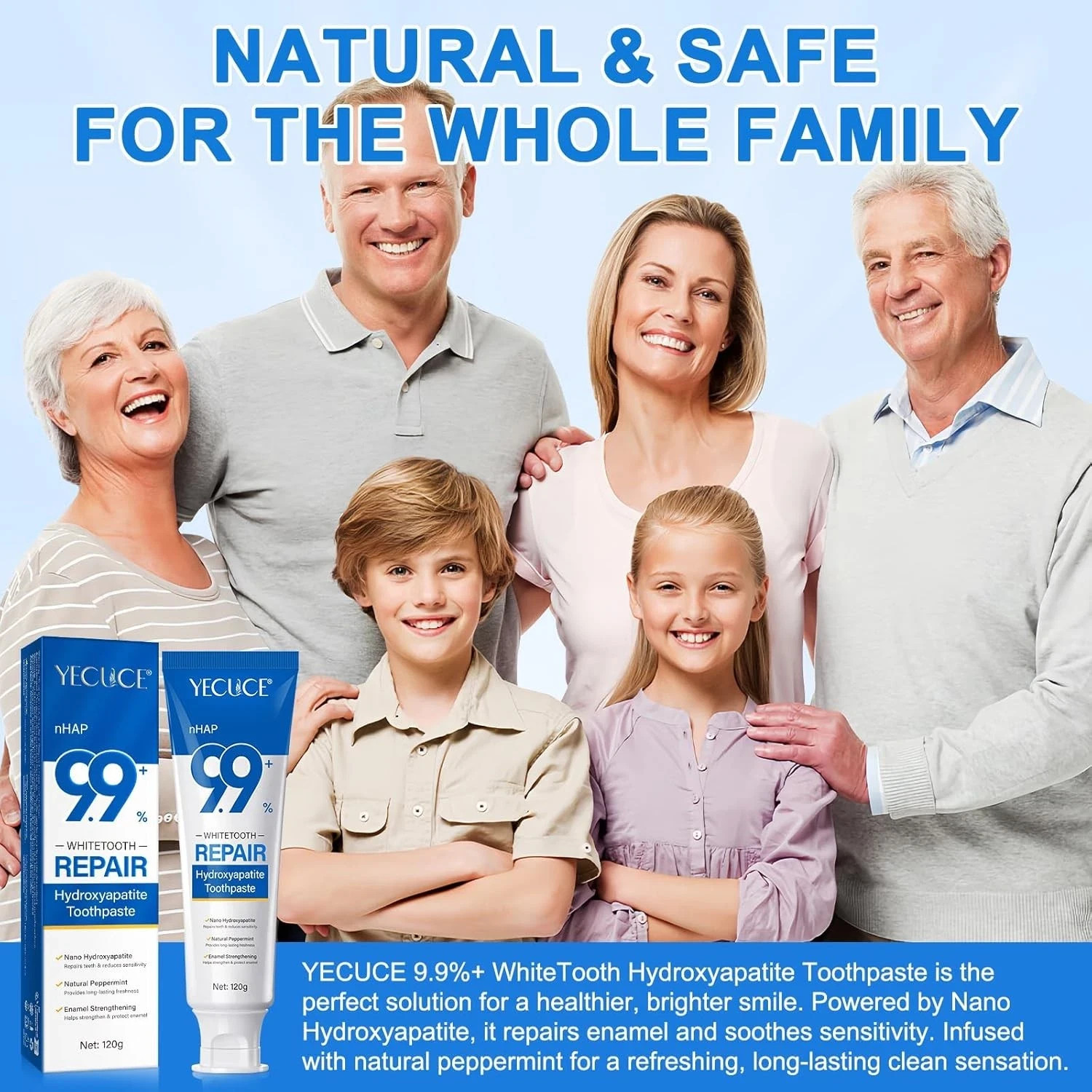 9.9% Hydroxyapatite Toothpaste, 4.23 Oz Nano Hydroxyapatite Toothpaste for Ename