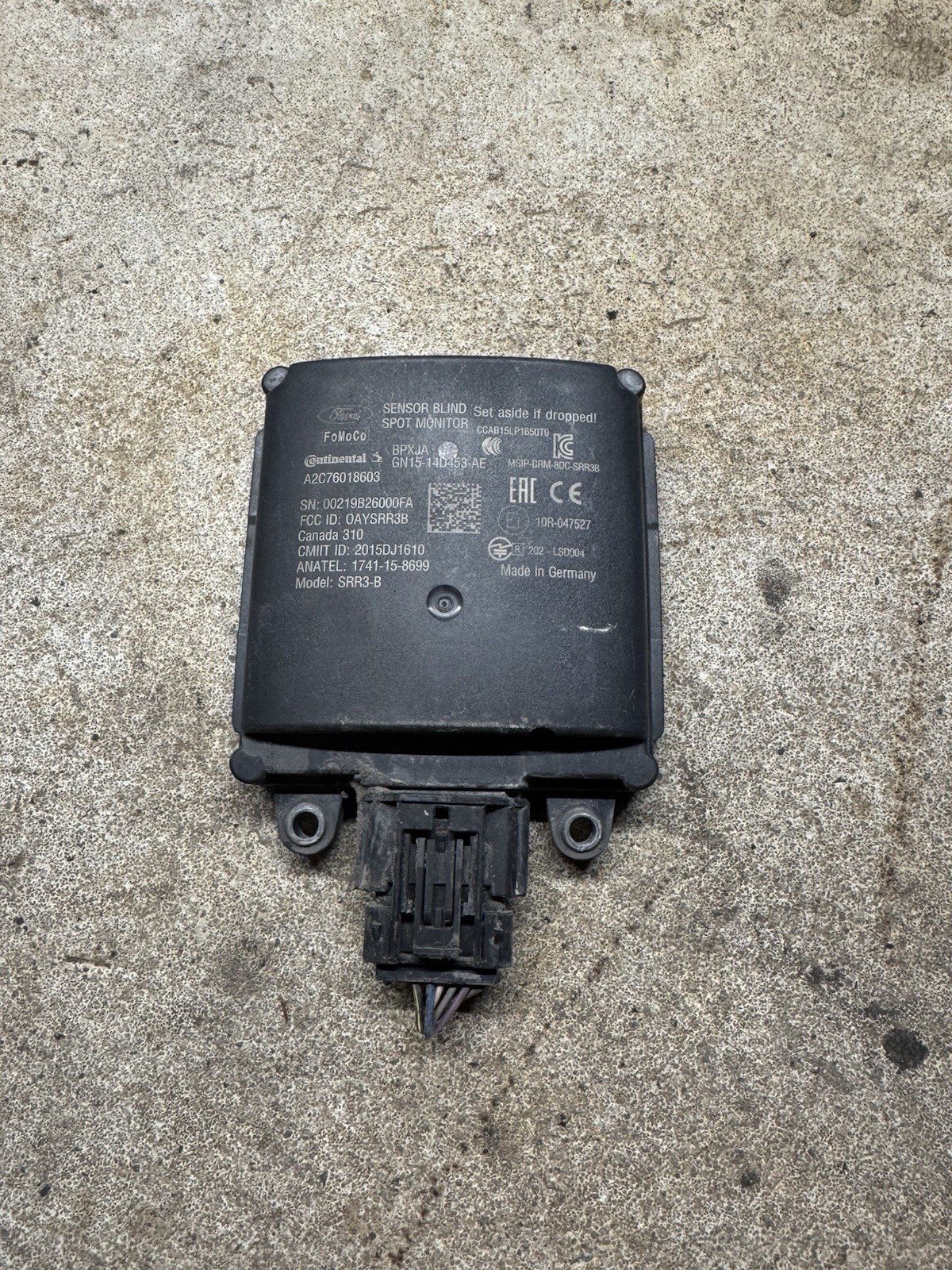 2018-2021 Ford Ecosport Rear Blind Spot Radar Sensor OEM GN15-14D599-AE
