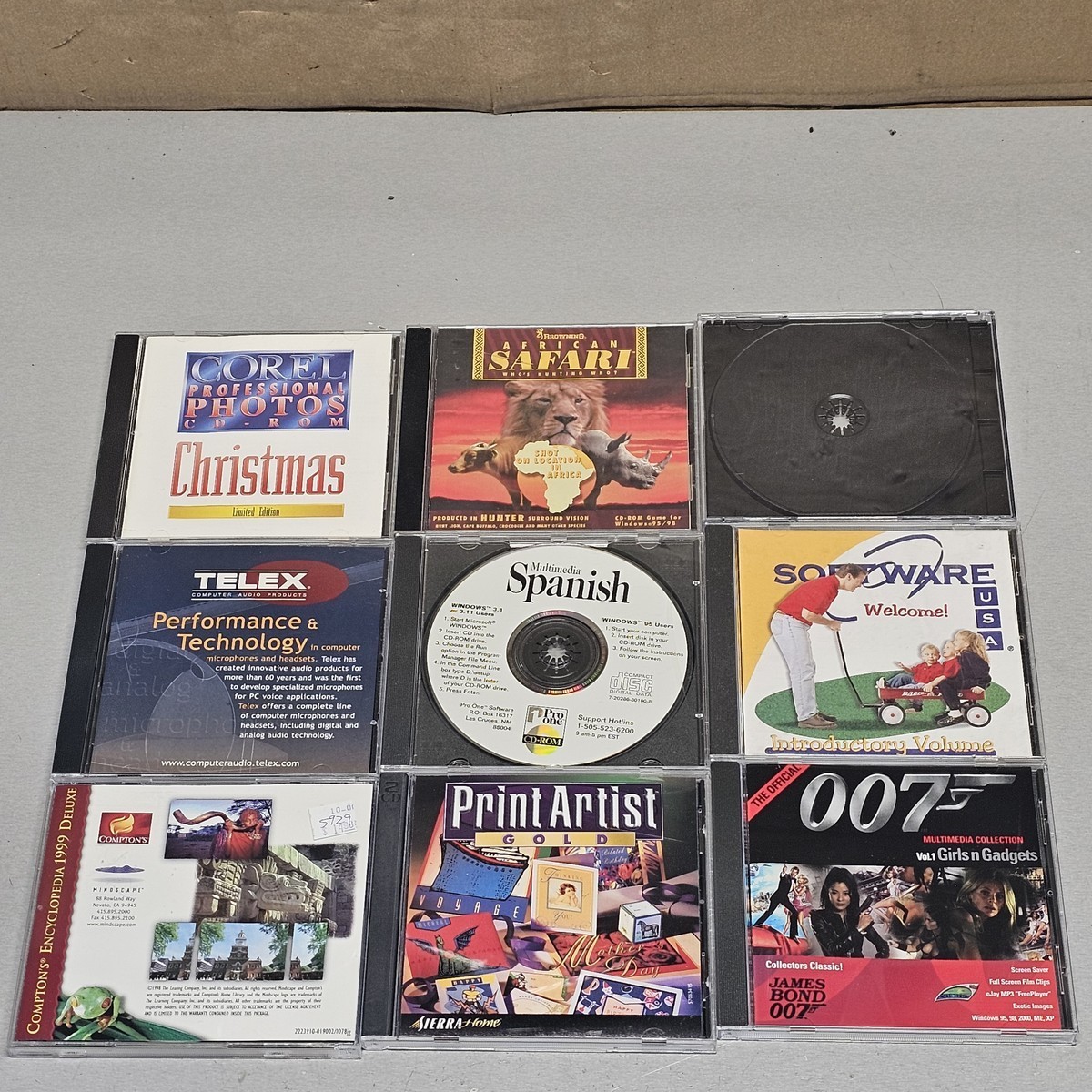 Vintage Educational & Reference CD-ROM Software Lot Encarta Safari Print Artist
