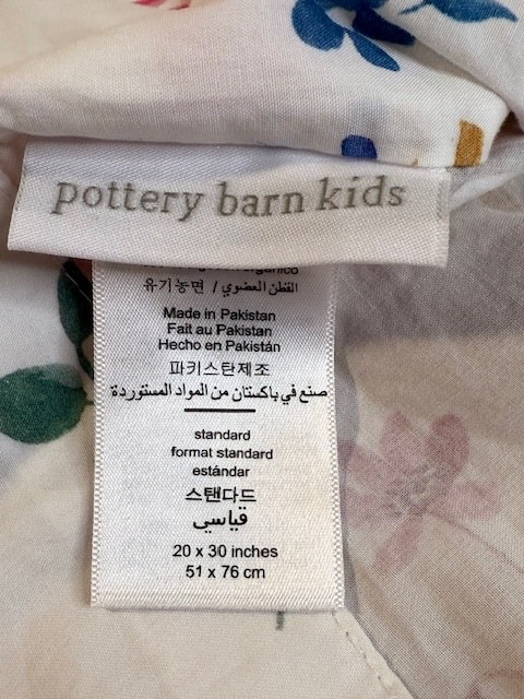 Pottery Barn Kids Heritage Rainbow Organic Standard Pillowcase