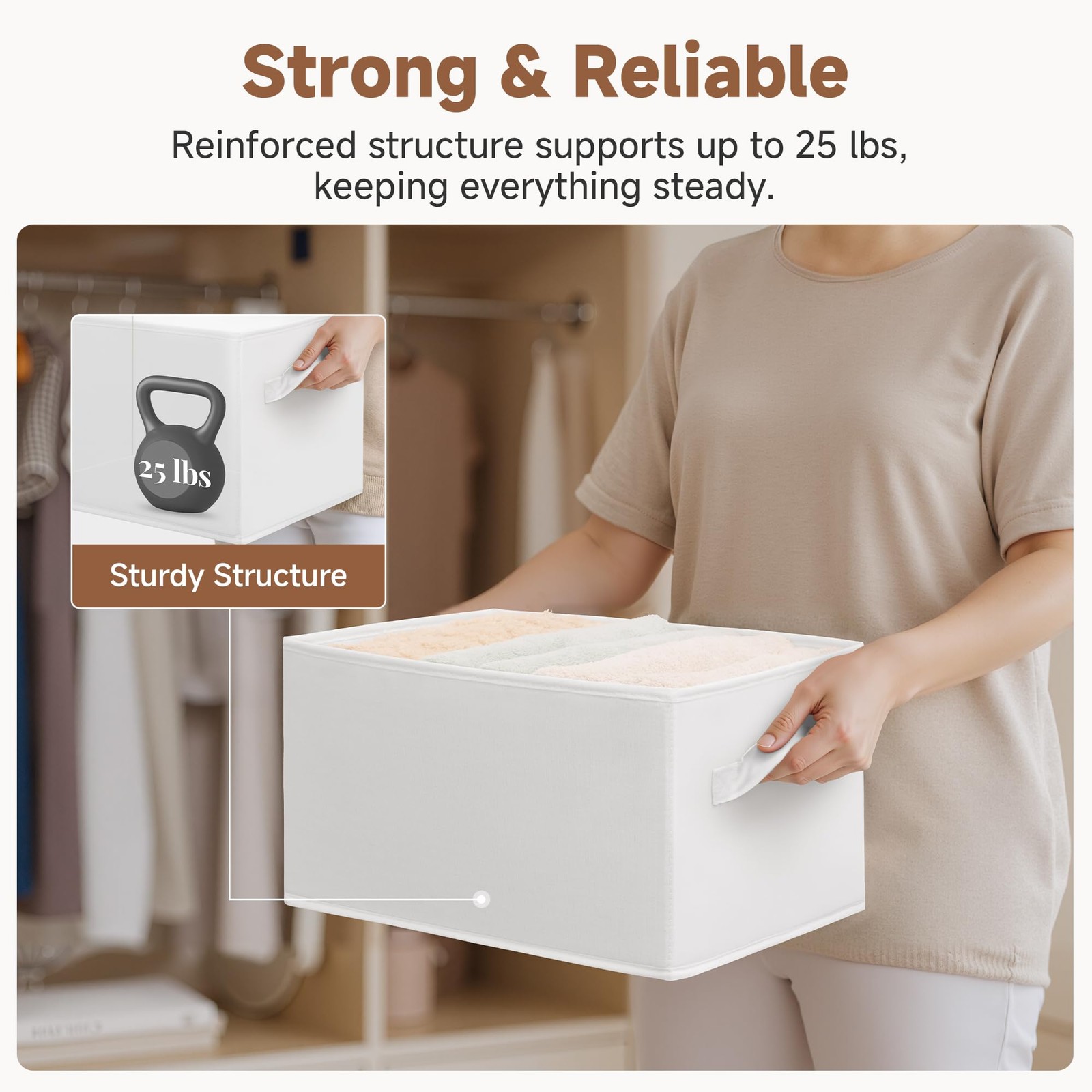 Collapsible Shelf Baskets, Storage Bins for Clothes, Closet Organization and ...