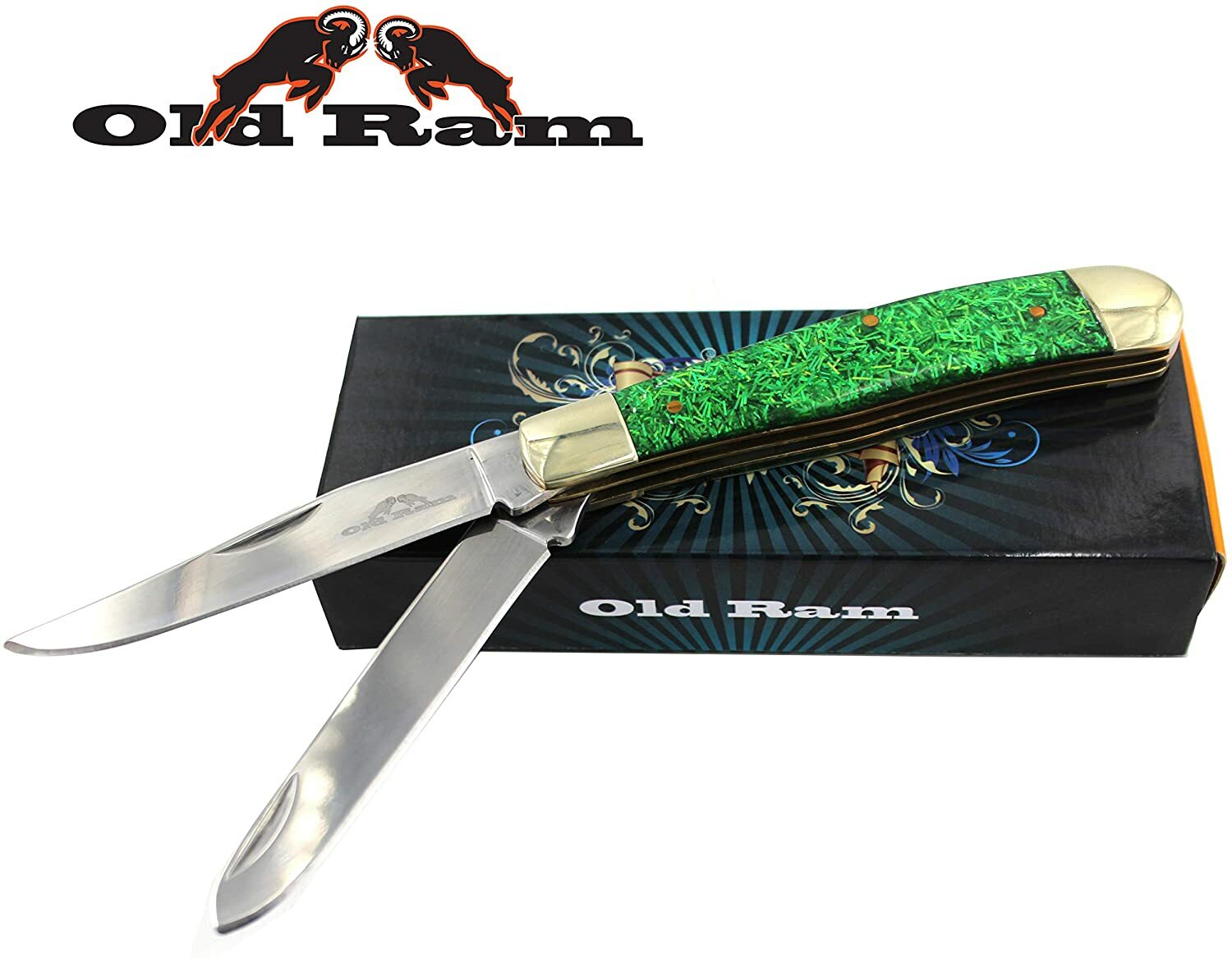 Old Ram Collection Everyday Carry Manual Folding Trapper Knife w/Smooth Resin