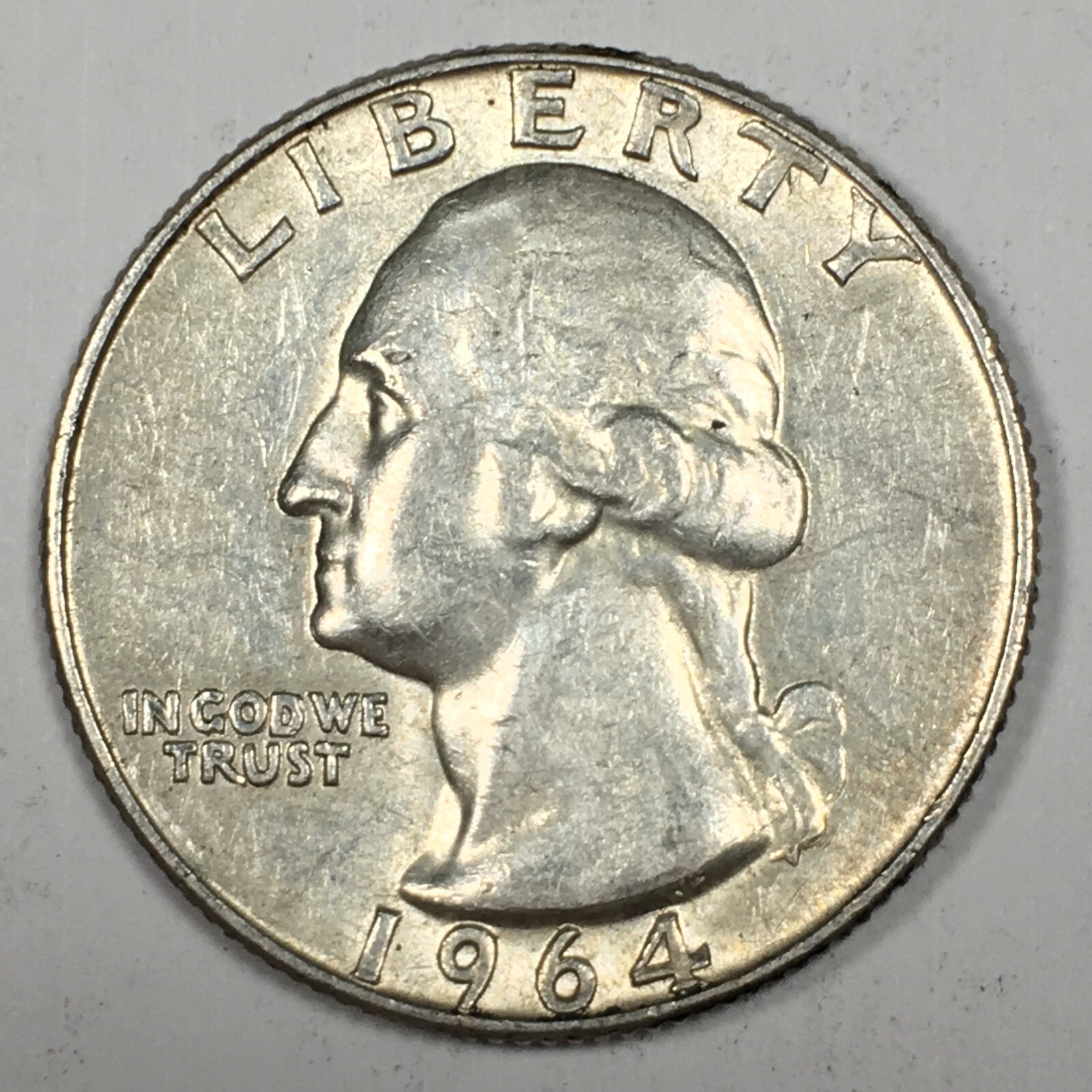 1964 Washington Quarter - Mint State (MS) KM#164 - 90% Silver .181 ASW - 6618