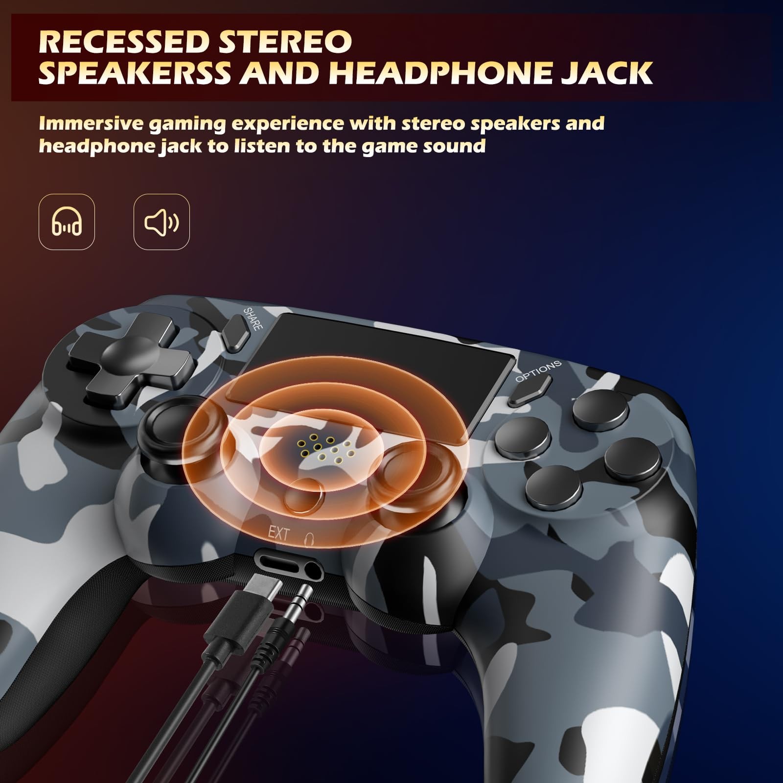 2 Pack Wireless Controller for PS4,Remote Controller with 6-Axis Motion , Sen...