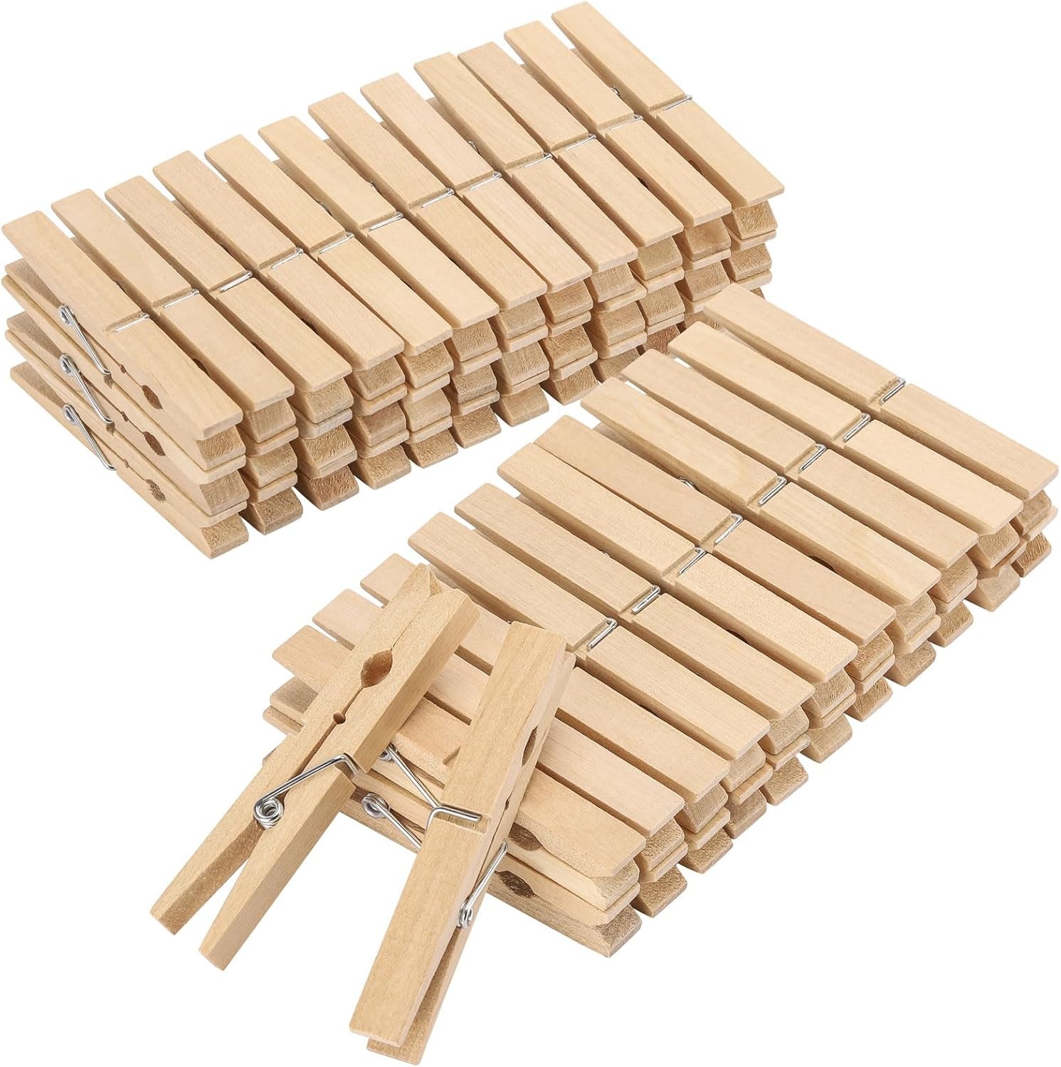 50Pcs Clothes Pins 4 Inch Wooden Clothespins Large Clothes Pin for Laundry - Hea