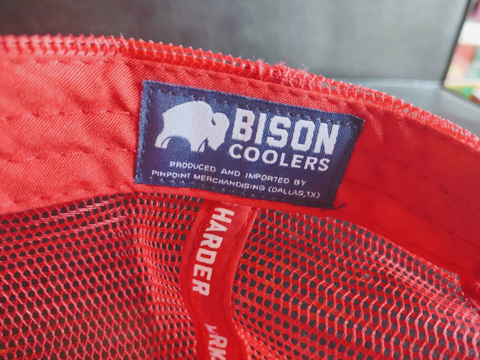 Men's BISON COOLERS Red White & Blue USA Flag Logo Hat adjustable 🦬🇺🇲