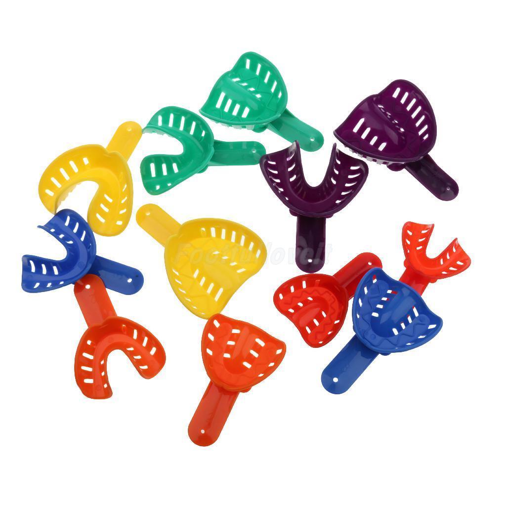 12 Pcs Autoclavable Dental Impression Tray Plastic High Quality Assorted Kit