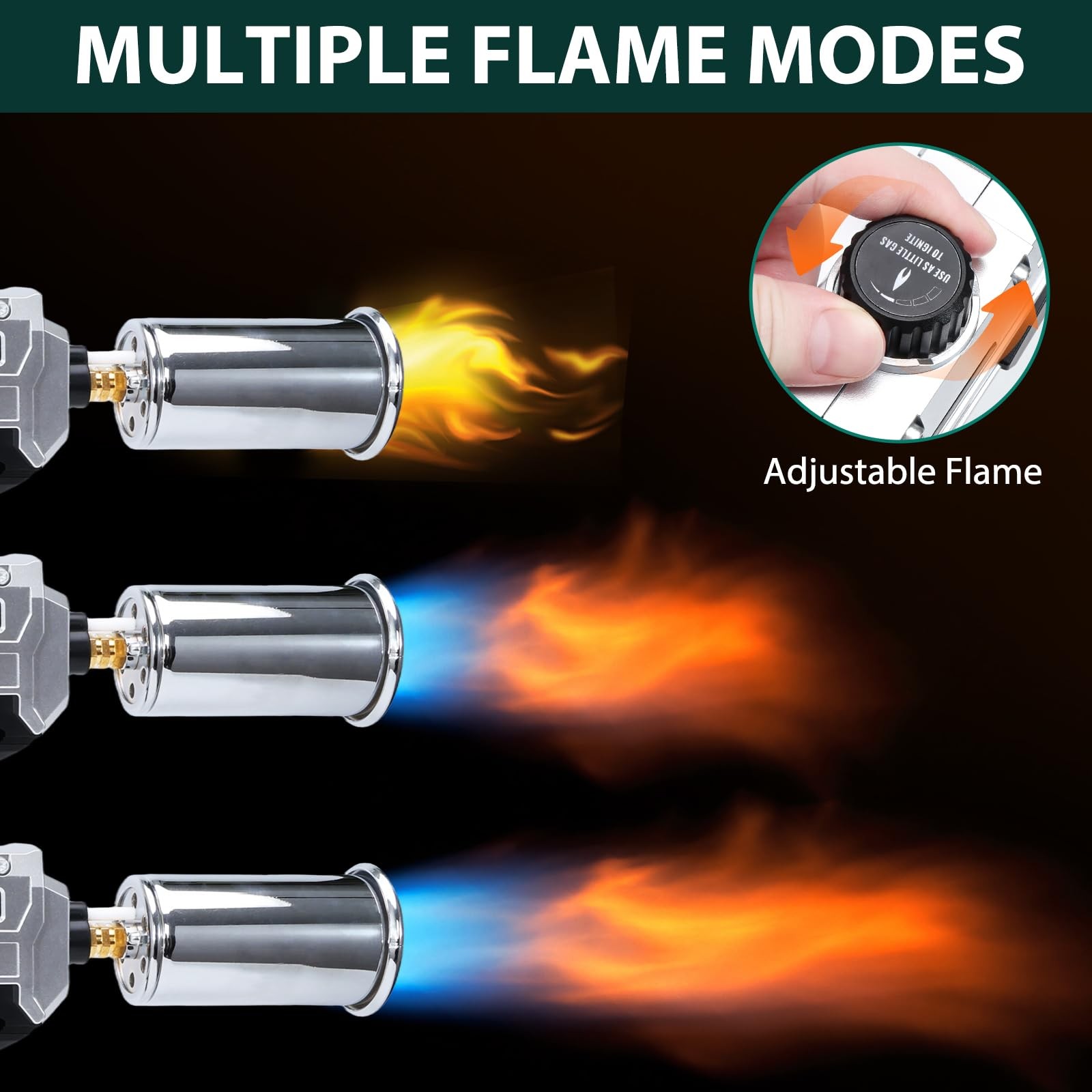 Muphop Powerful Propane Torch Gun, Flamethrower Gun with Adjustable Flame, Bl...