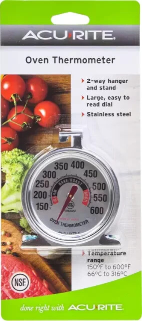 AcuRite 00620A2 Stainless Steel Oven Thermometer