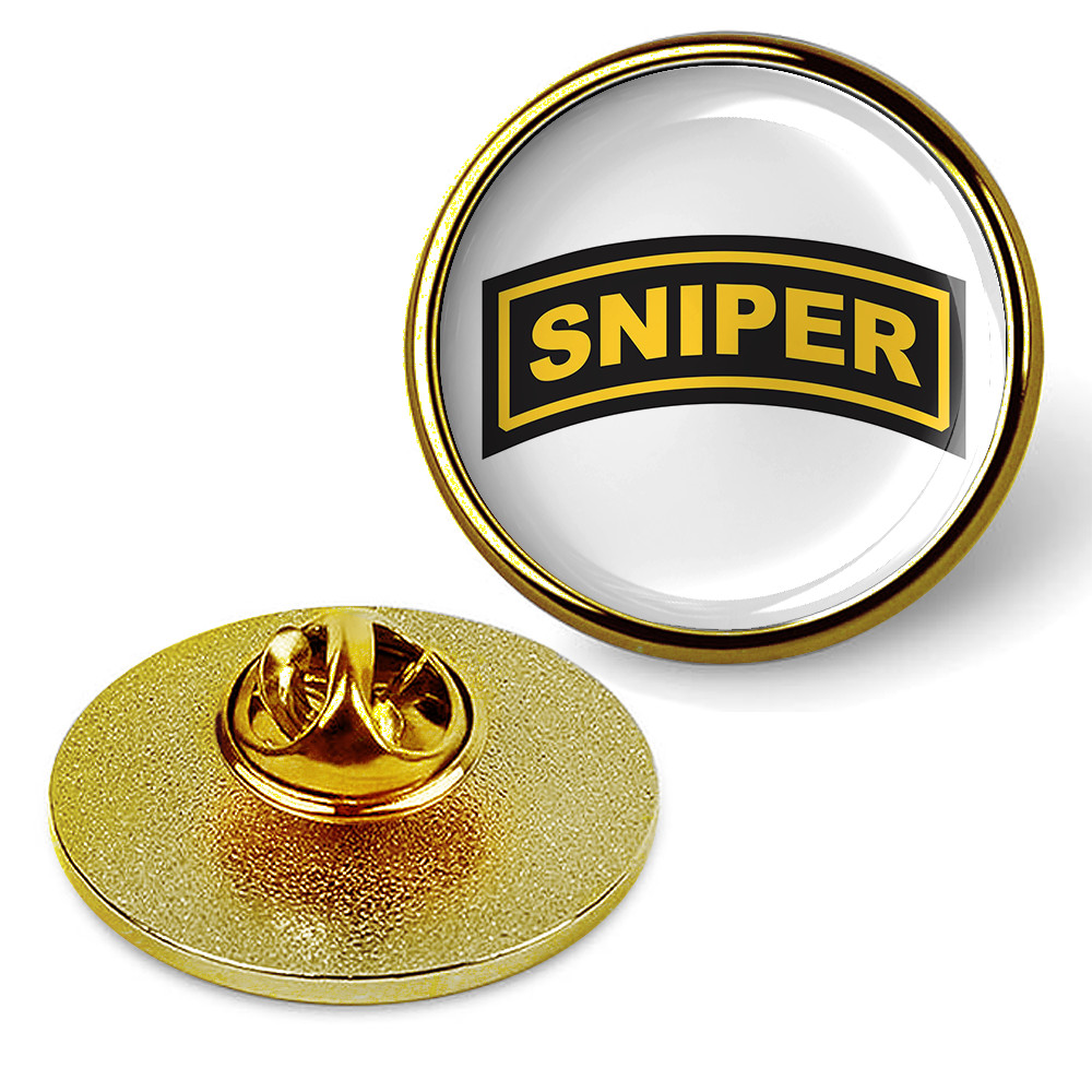 U.S. Army Sniper Small Arch Clear Pin Lapel Tie Tac Badge, Suit Shirt - Gold