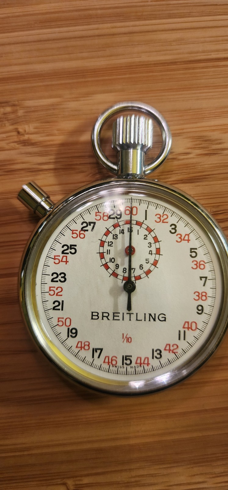 Breitling Wakmann 1/10 Swiss Vintage Mechanical Wind Up Stopwatch with the Box